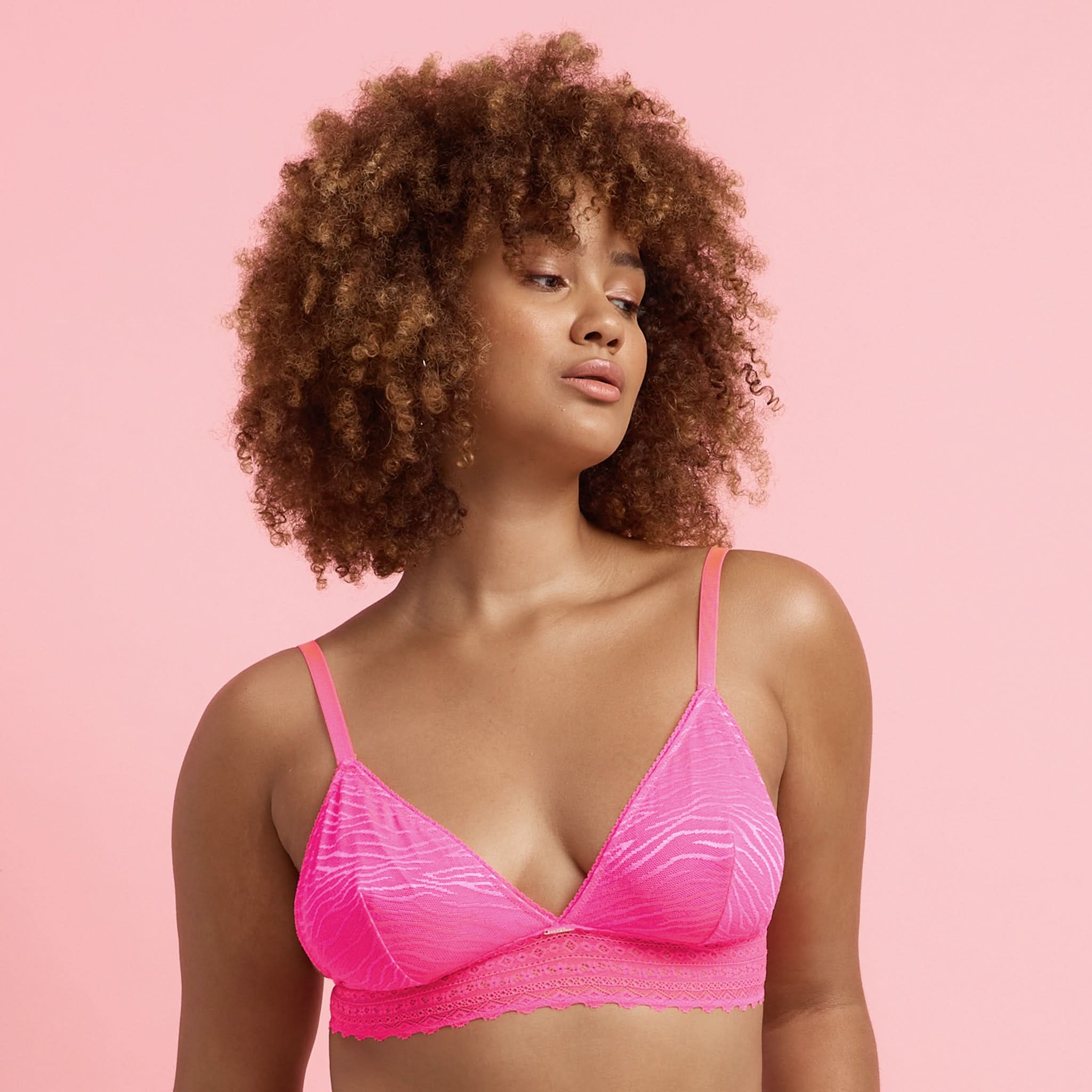 Luxe Lace Bralette Knockout Pink