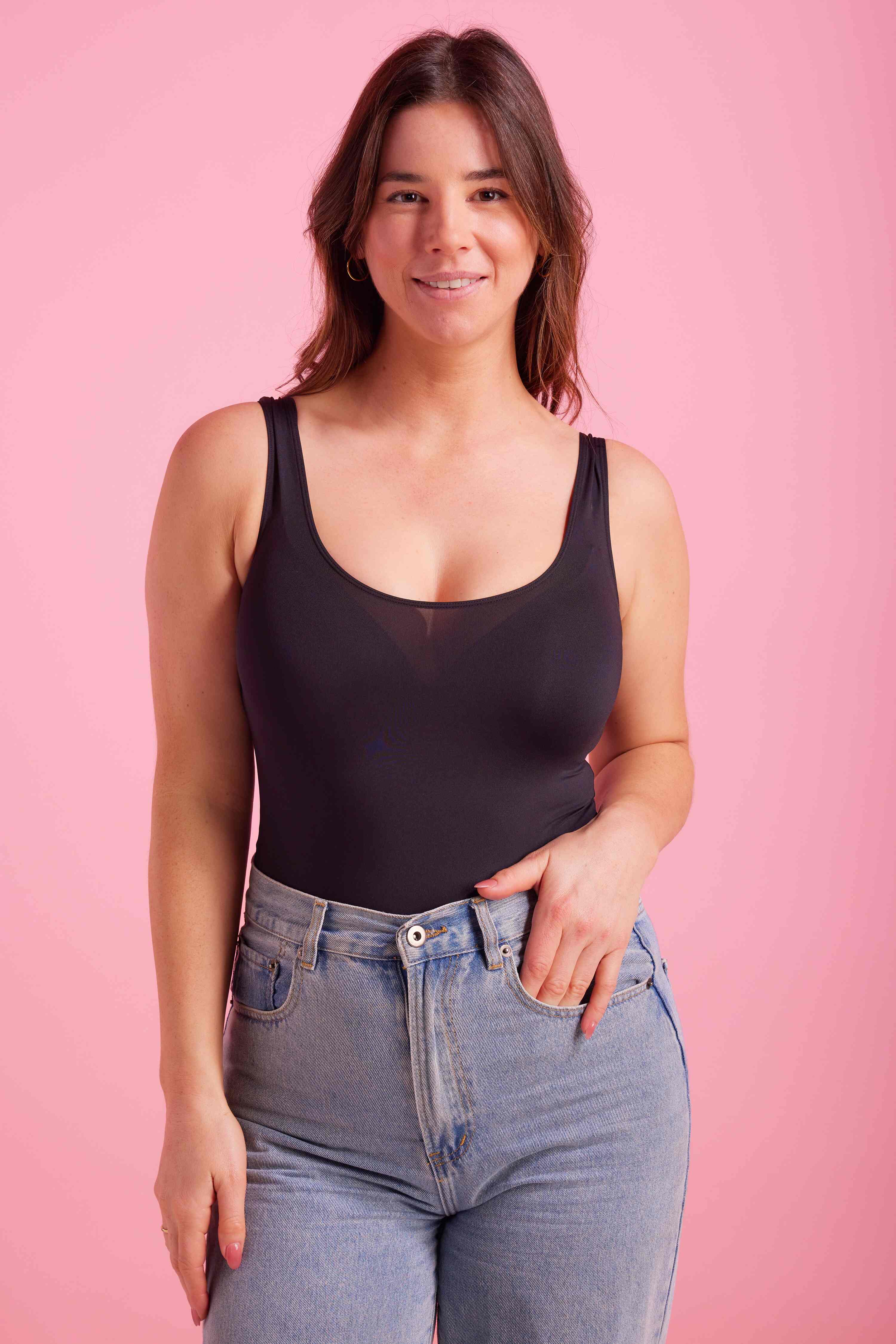 Arianna Microfiber Bodysuit Black