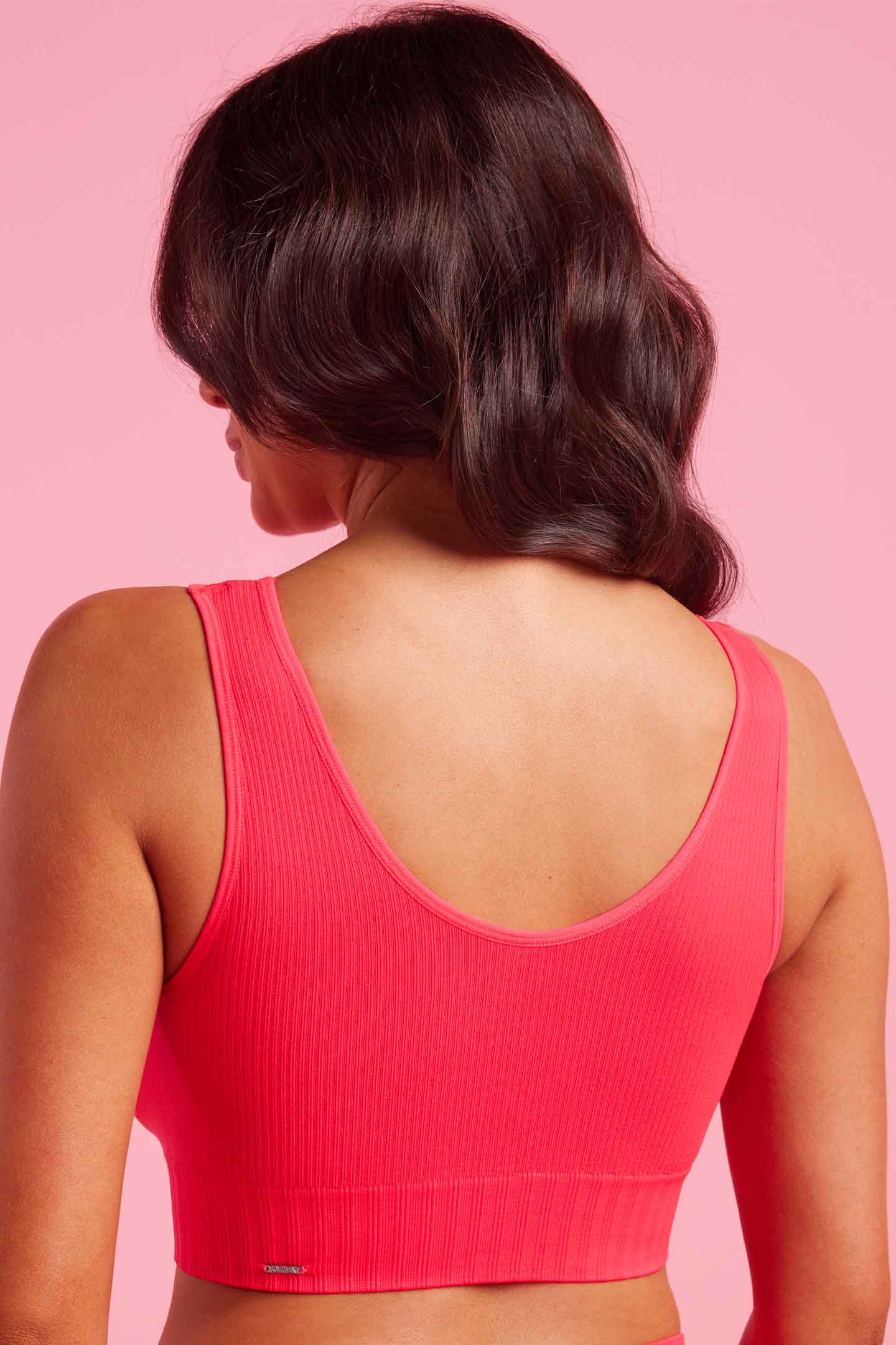 Ivy Ribbed Reversible Crop Top Coral