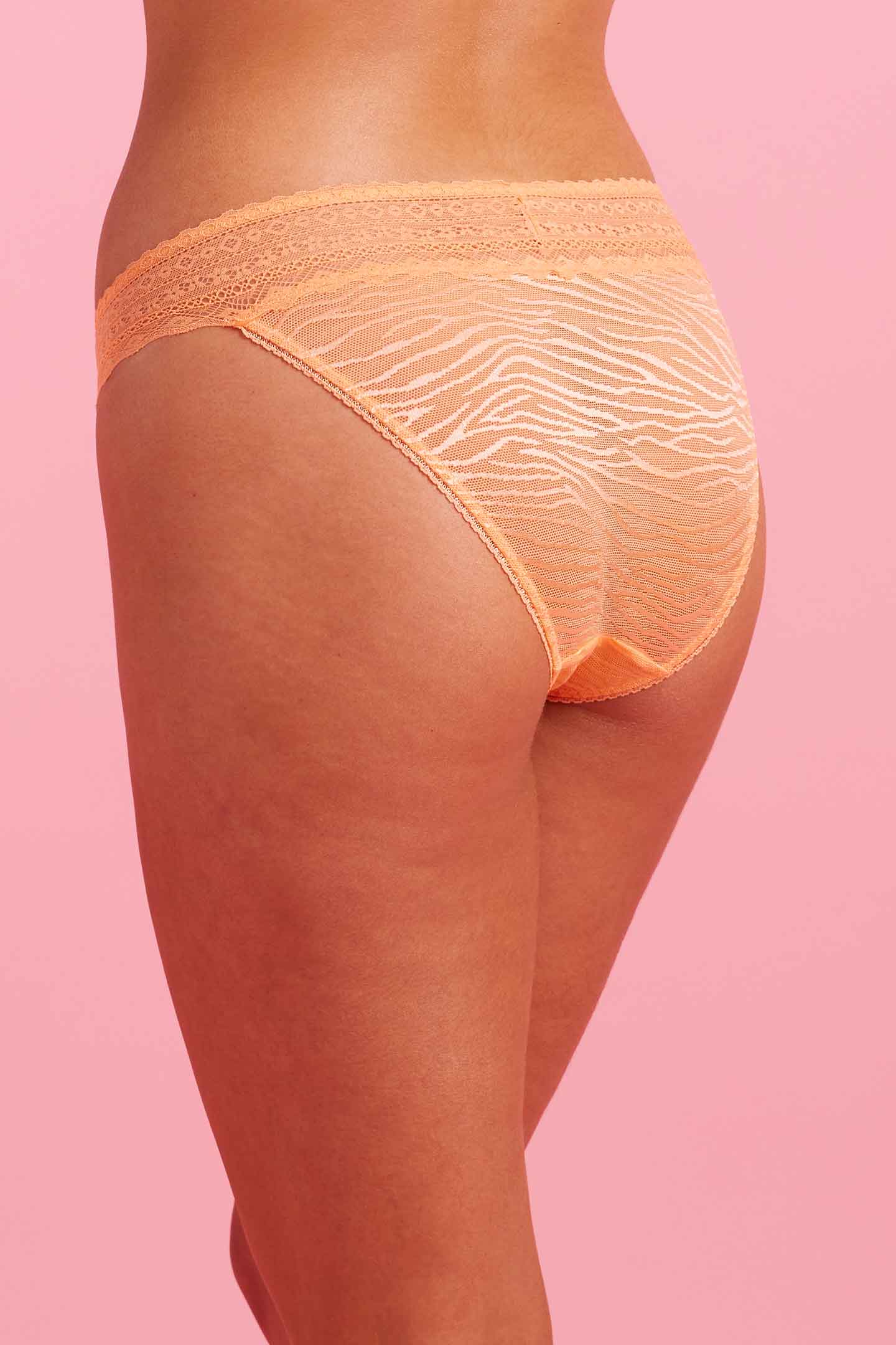 Luxe Lace Bikini Brief Tangerine