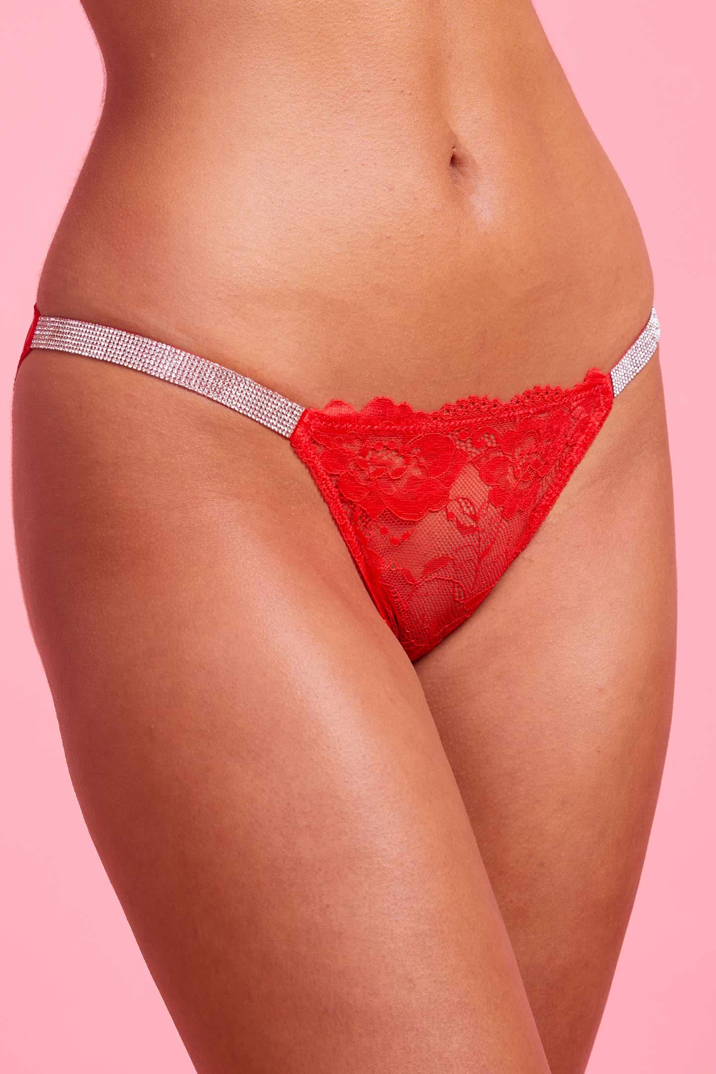 Vixen Lace Bikini Brief Red
