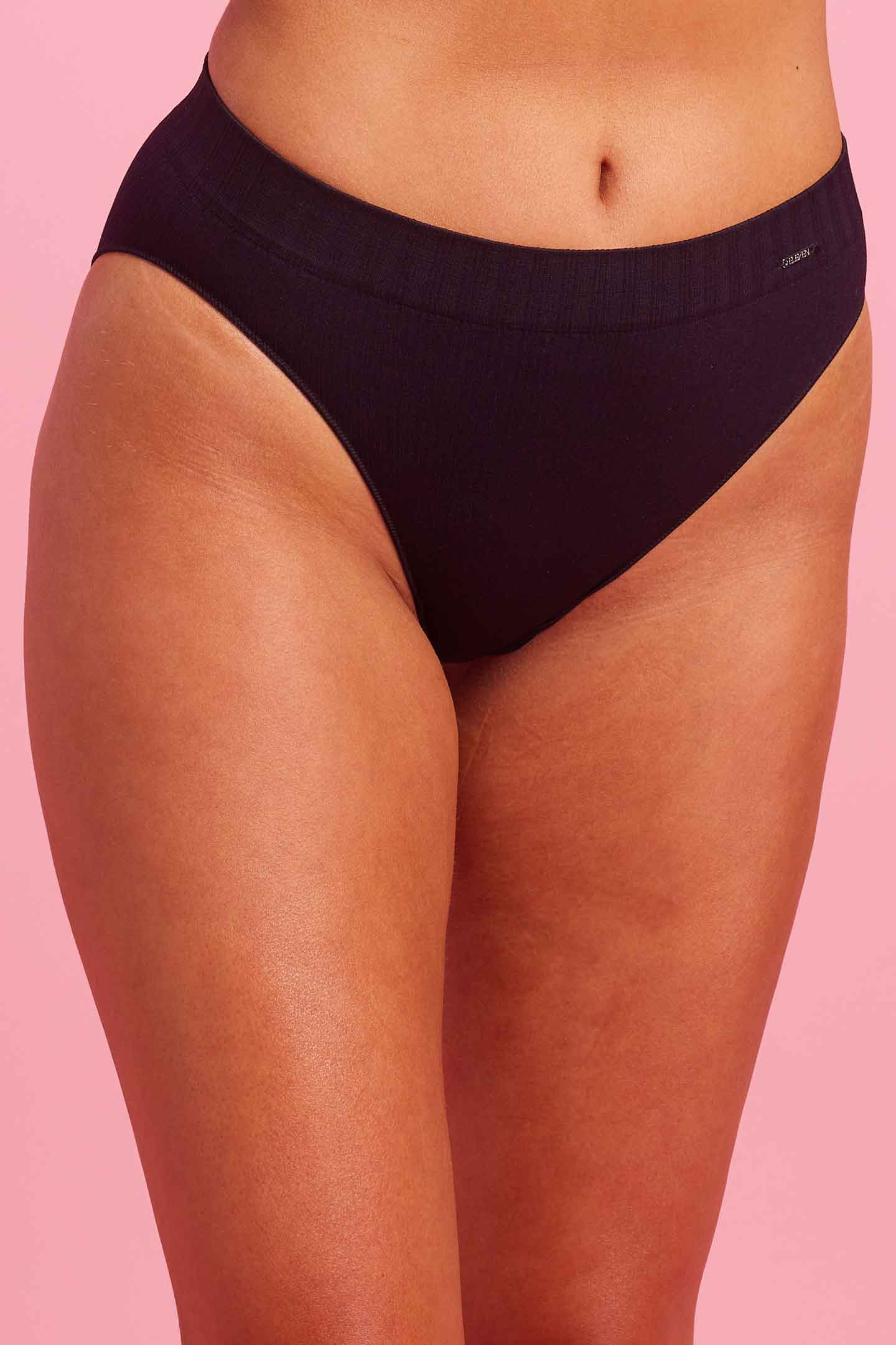 Ivy Ribbed High Waist Bikini Brief Black