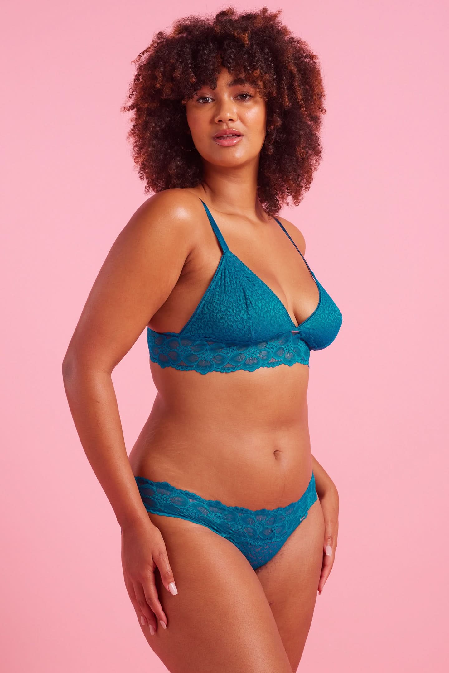 Bella Lace Bikini Brief Peacock