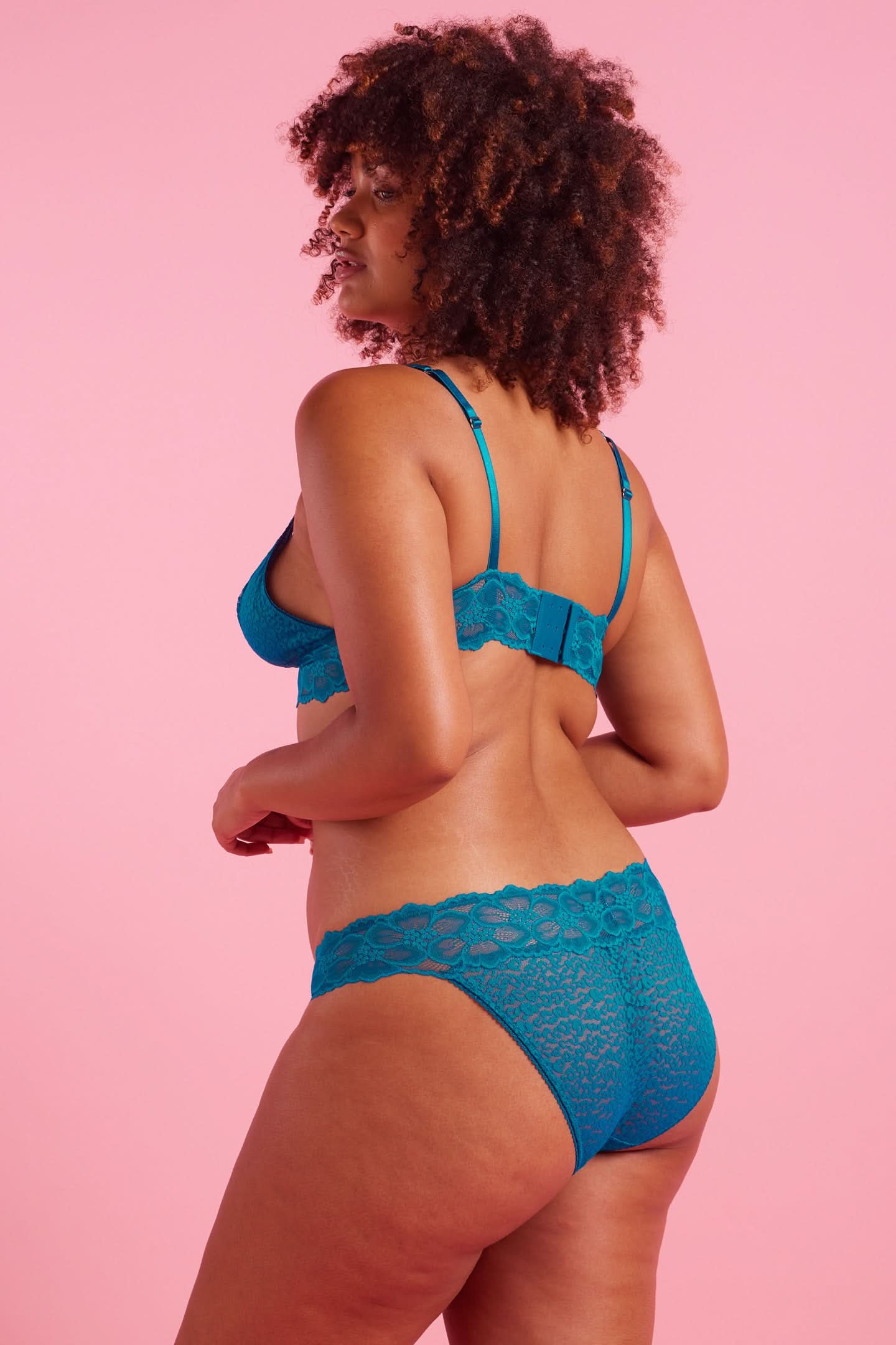 Bella Lace Bikini Brief Peacock