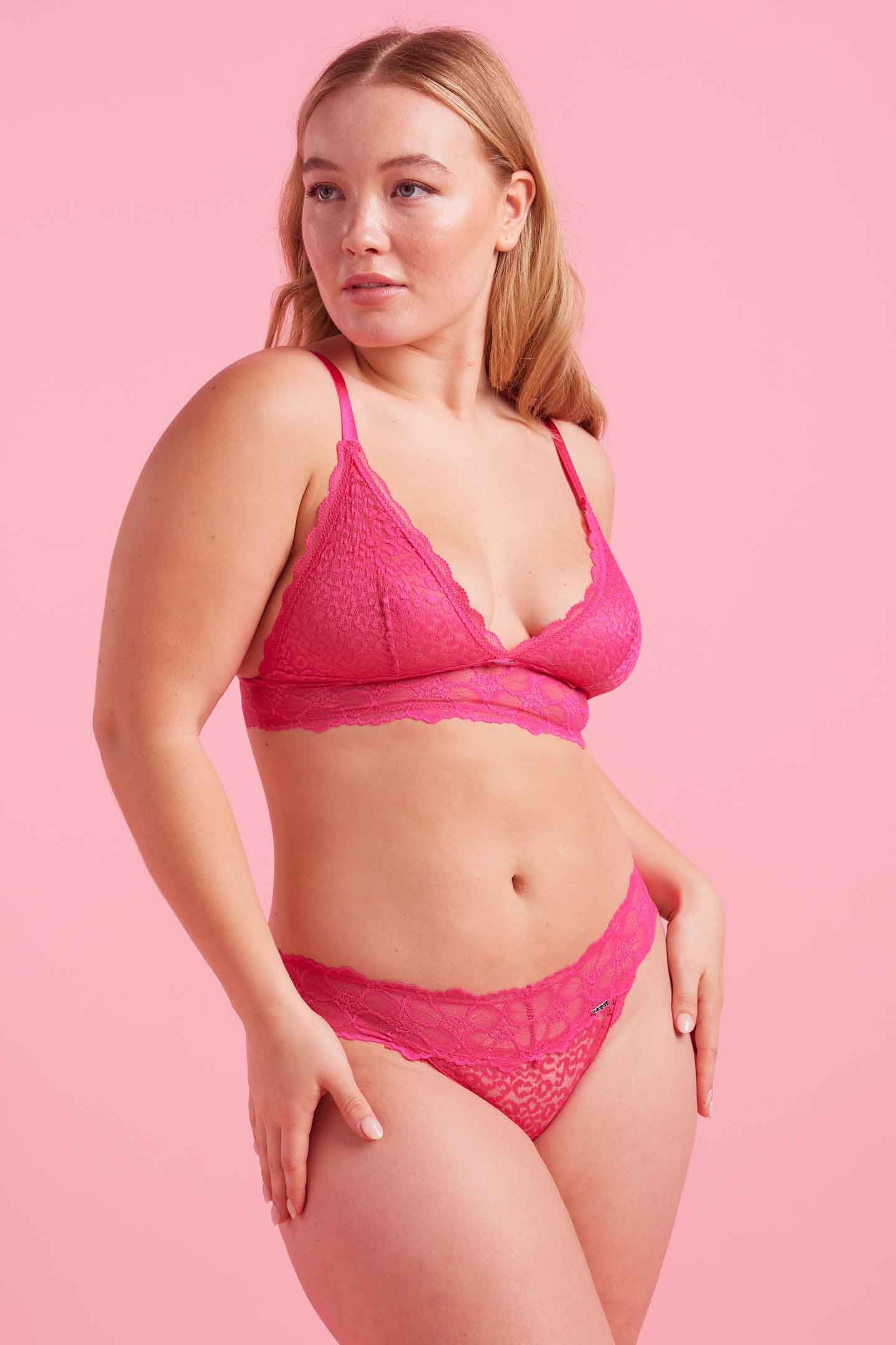 Bella Lace Bikini Brief Pink