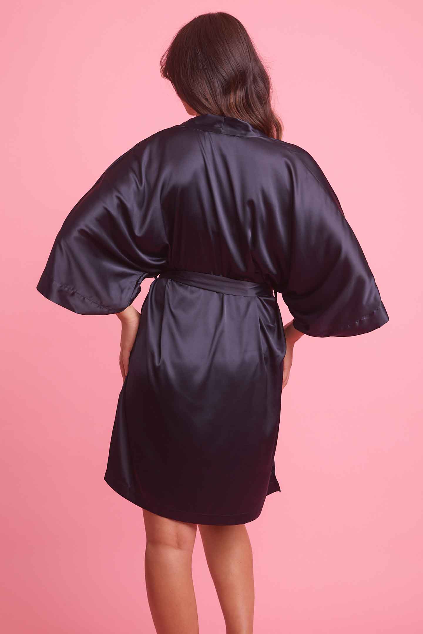 Vixen Satin Robe Black