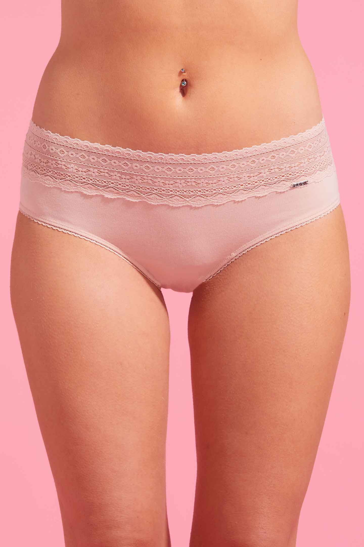 Lily Cotton Lace Boyleg Brief Taupe