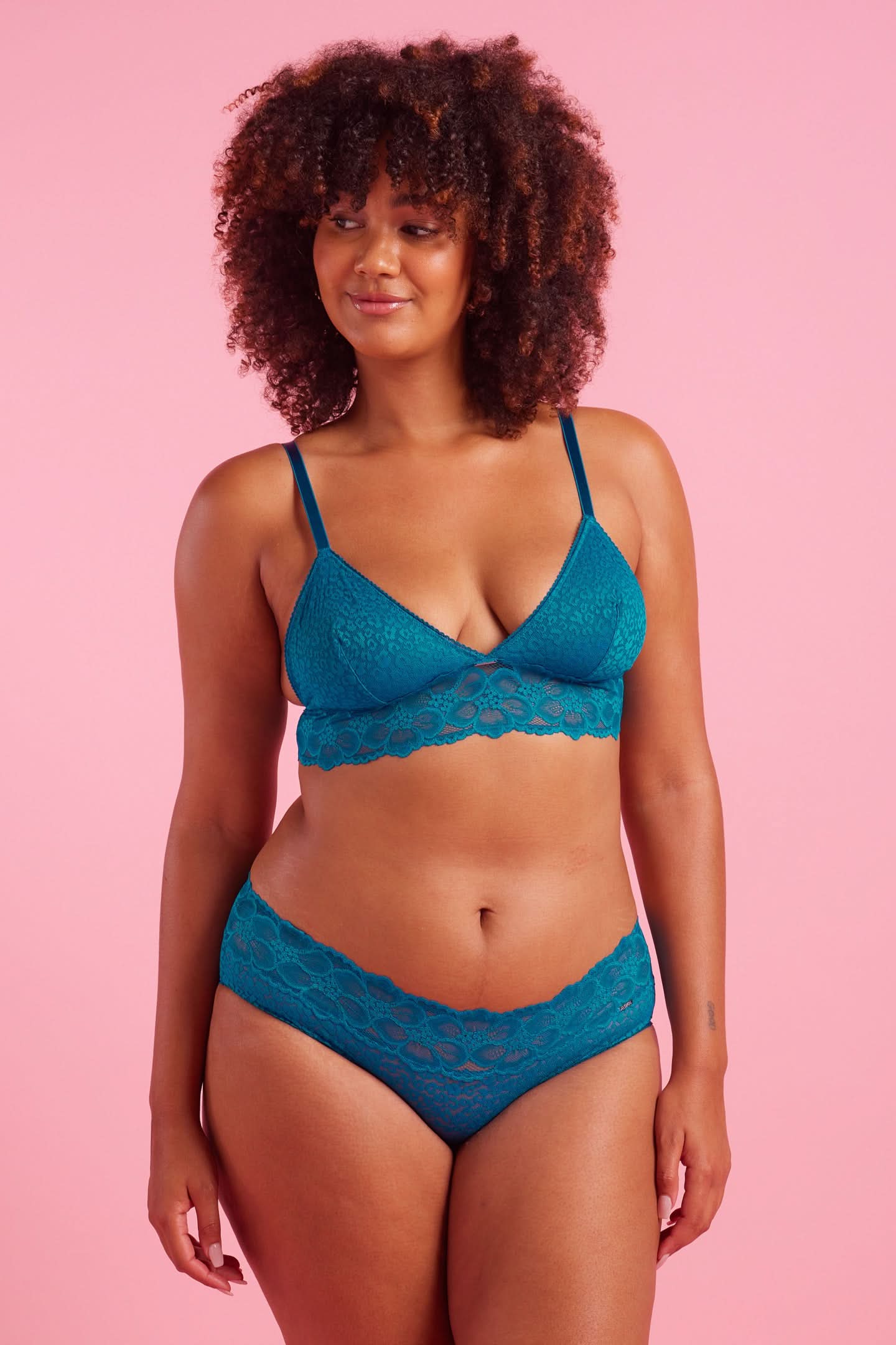 Bella Lace Boyleg Brief Peacock
