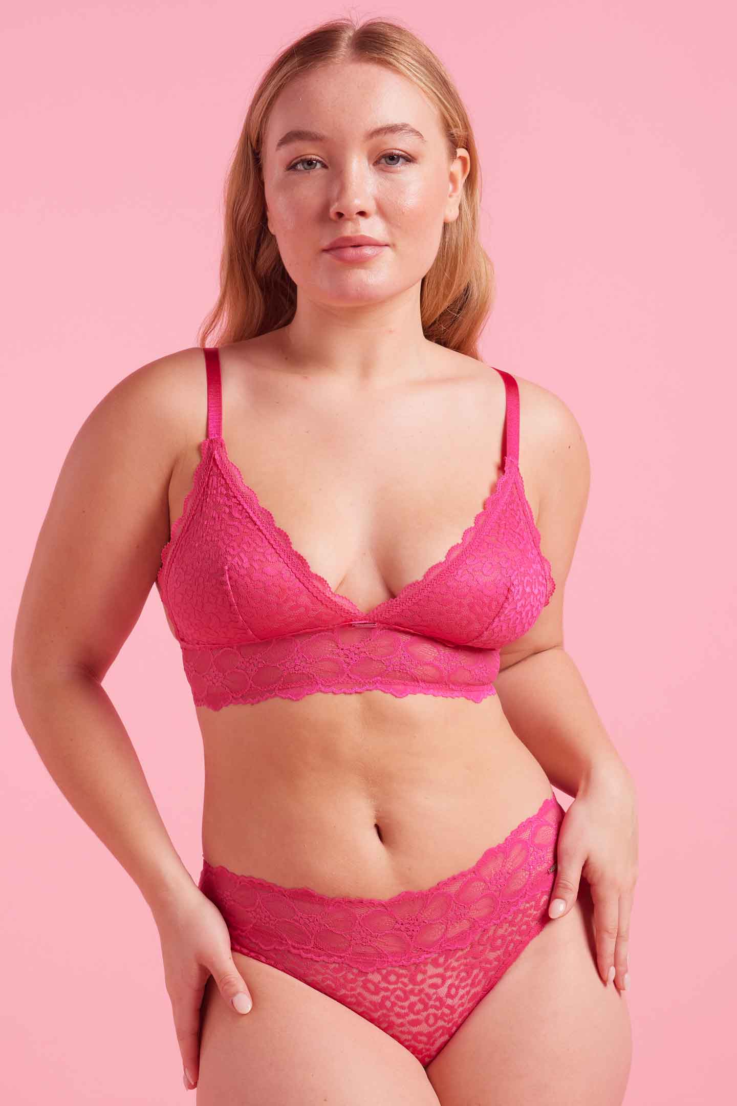Bella Lace Boyleg Brief Pink