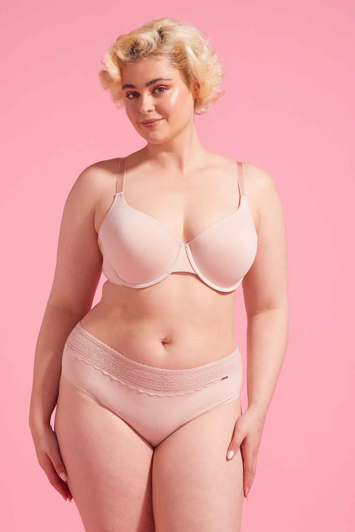 Lily Cotton Lace Boyleg Brief Taupe