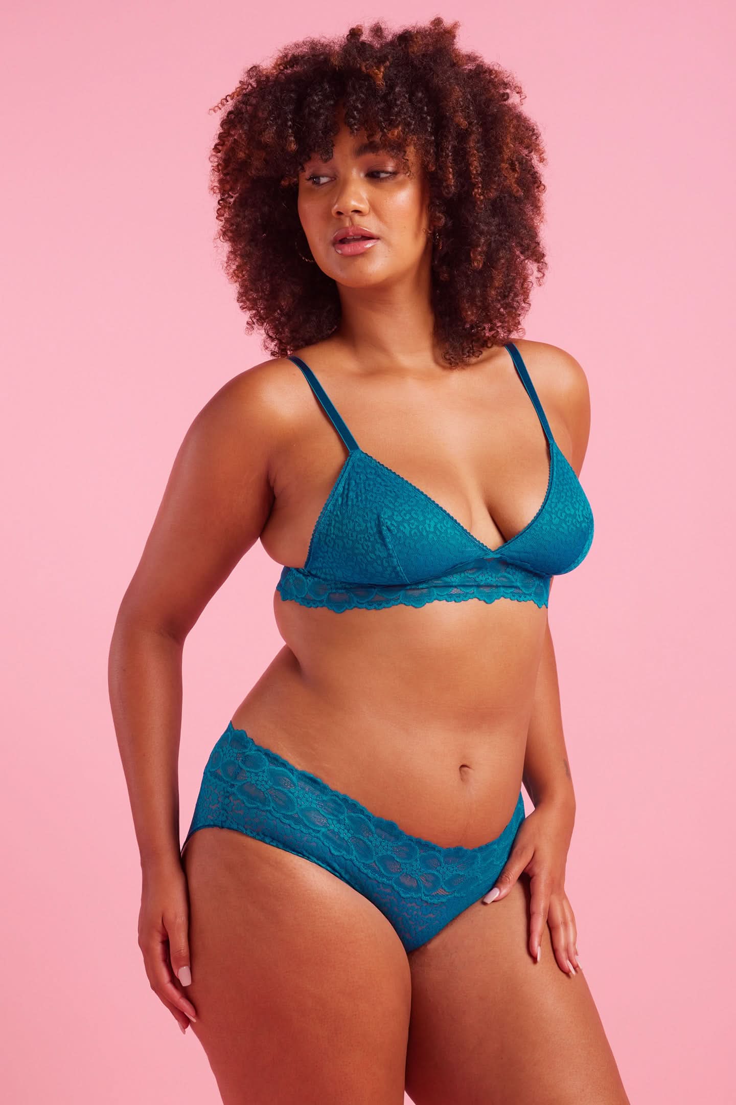 Bella Lace Boyleg Brief Peacock