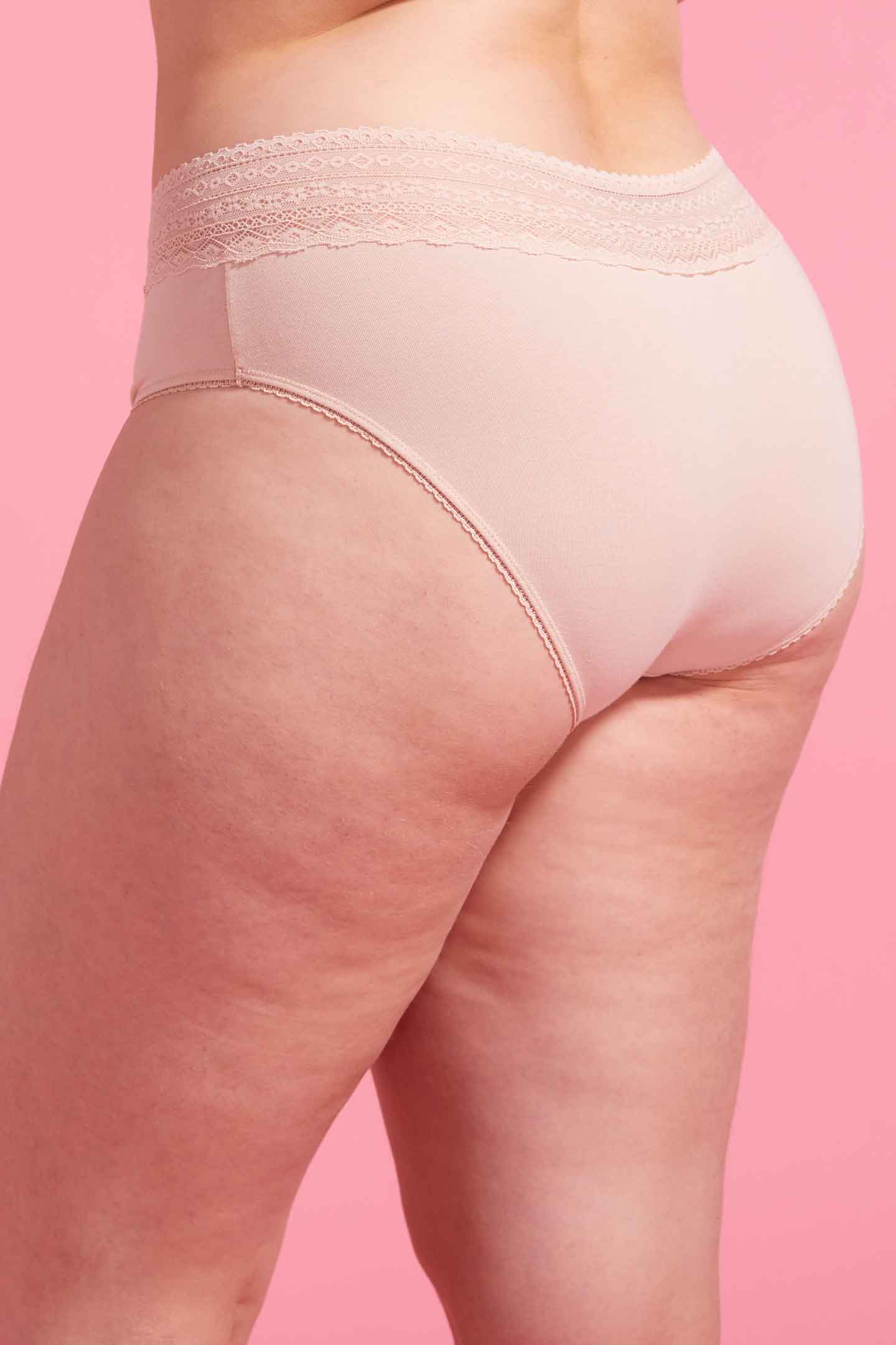 Lily Cotton Lace Boyleg Brief Taupe