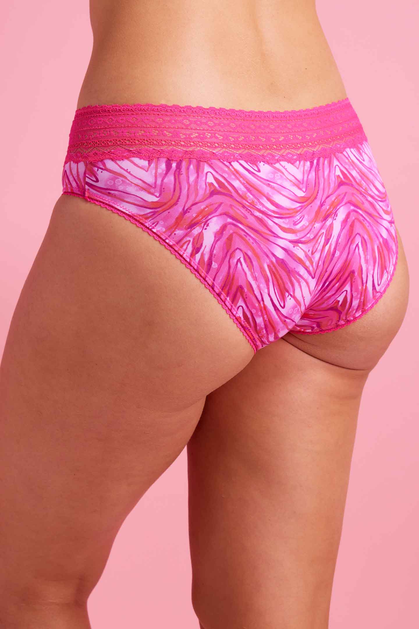 Luxe Microfiber Boyleg Brief Pink Zebra