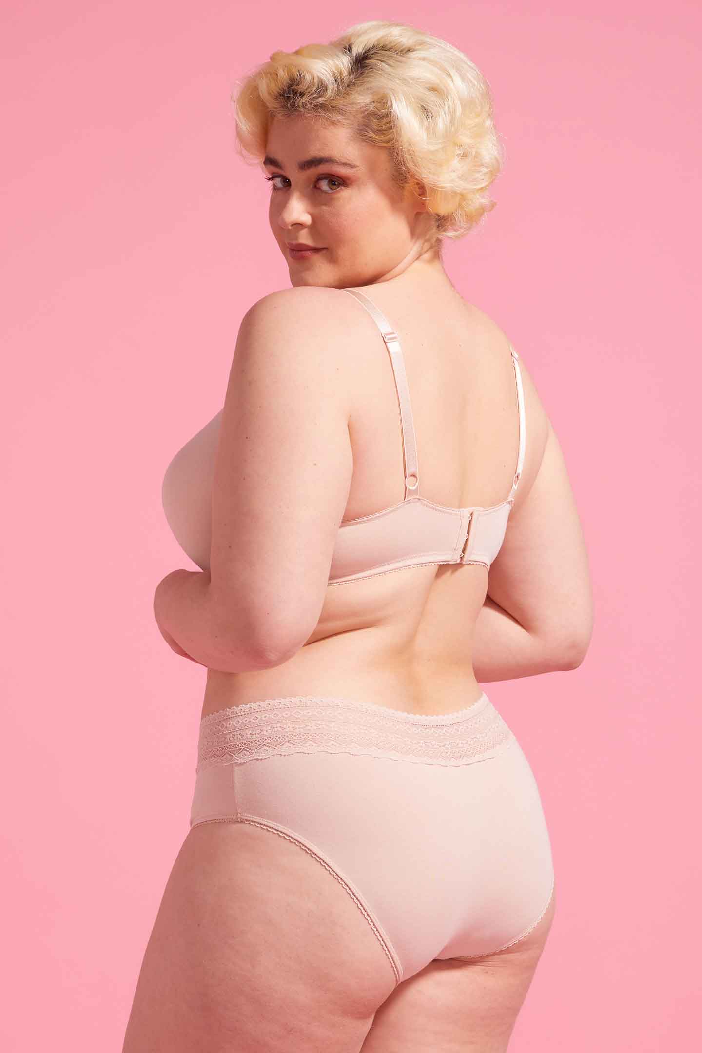 Lily Cotton Lace Boyleg Brief Taupe