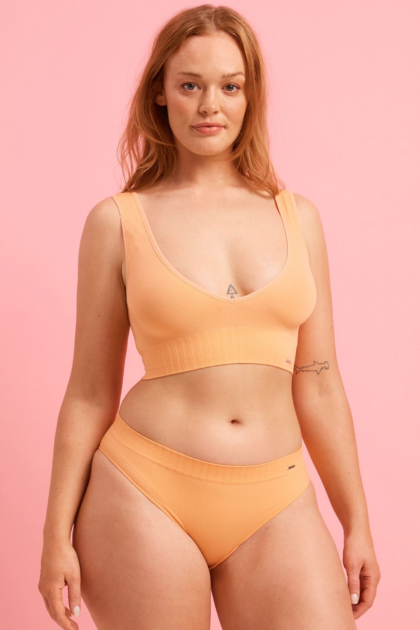 Ivy Ribbed Brazilian Tangerine