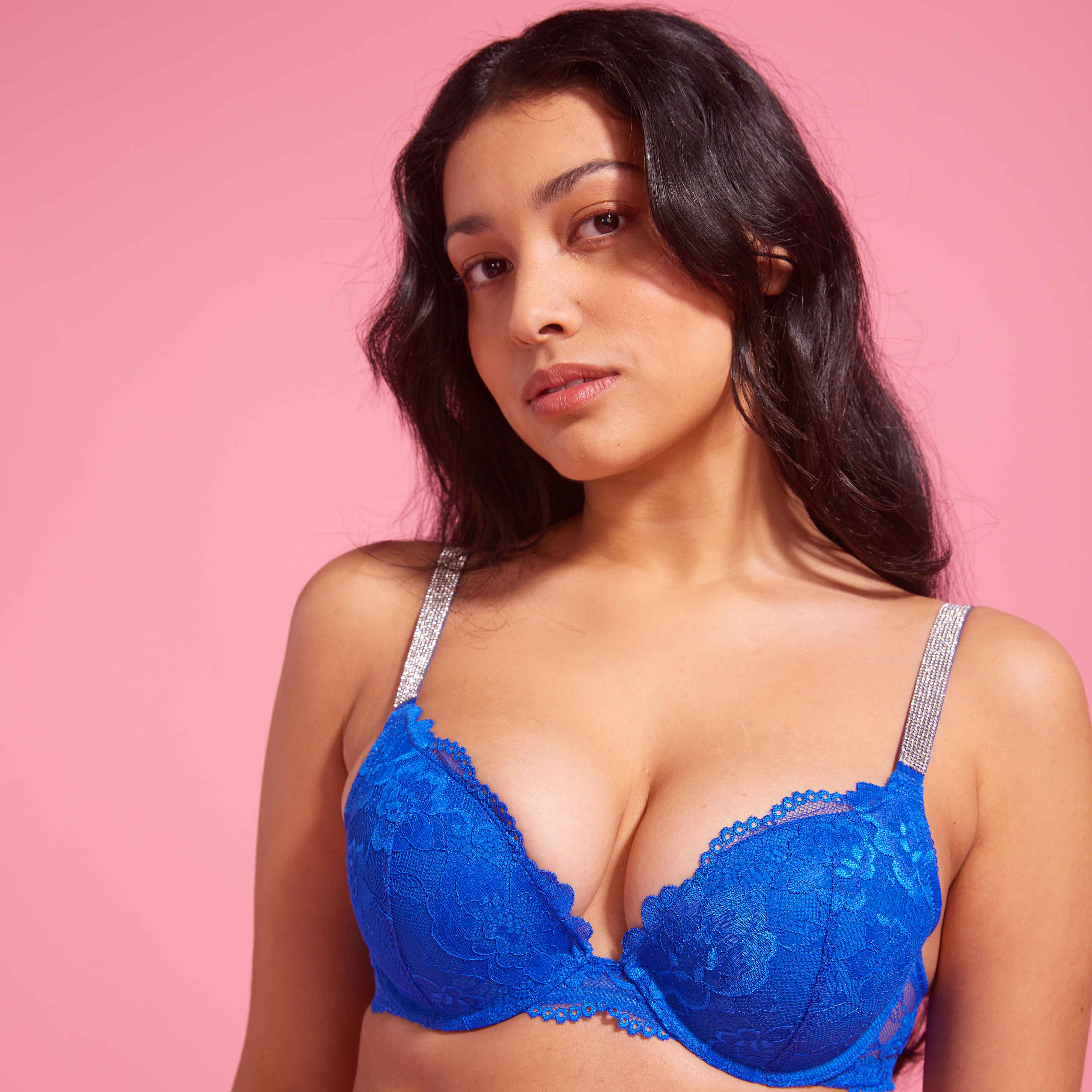 Vixen Lace Push-Up Bra Cobalt