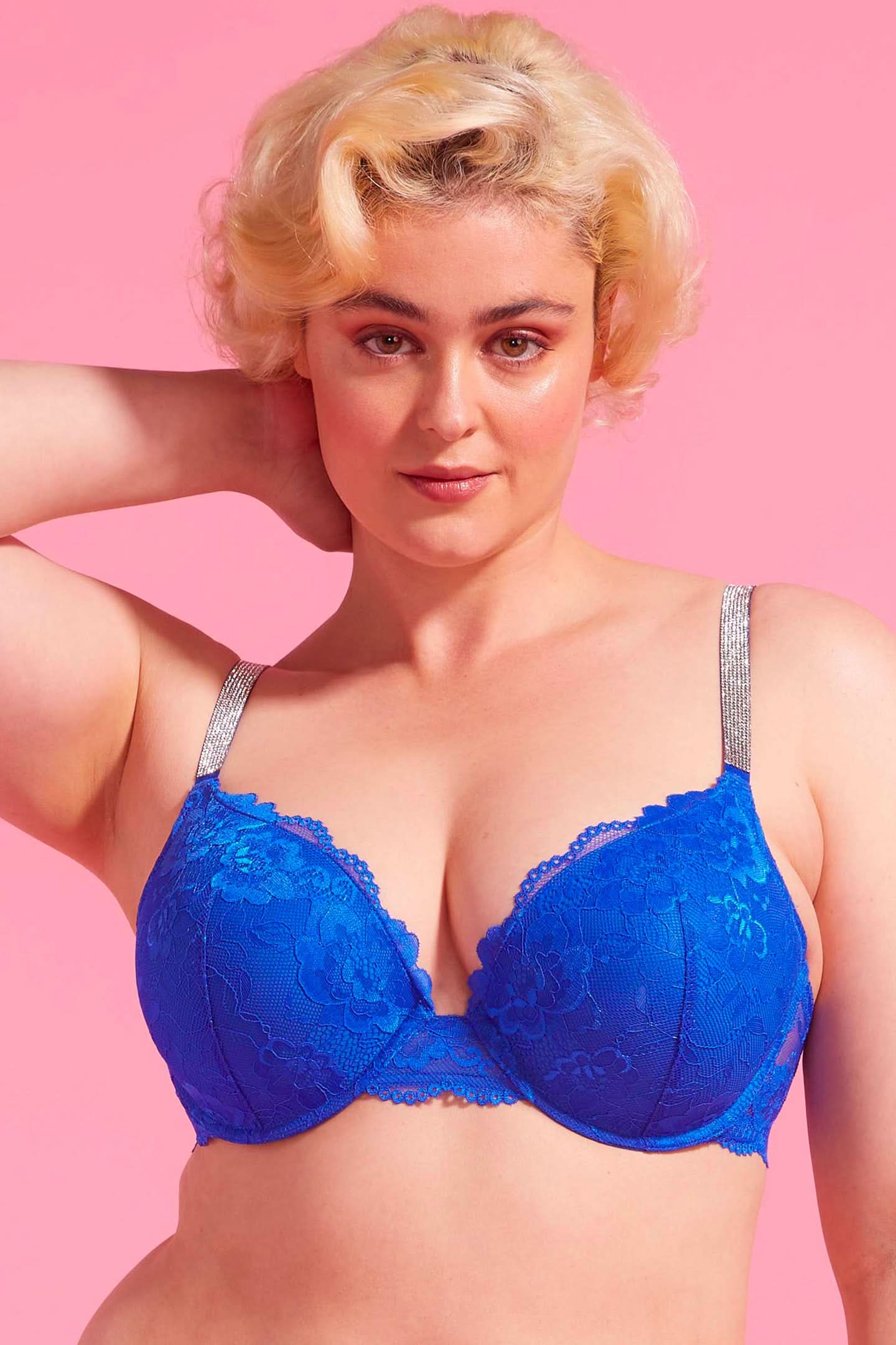 Vixen Lace Push-Up Bra Cobalt