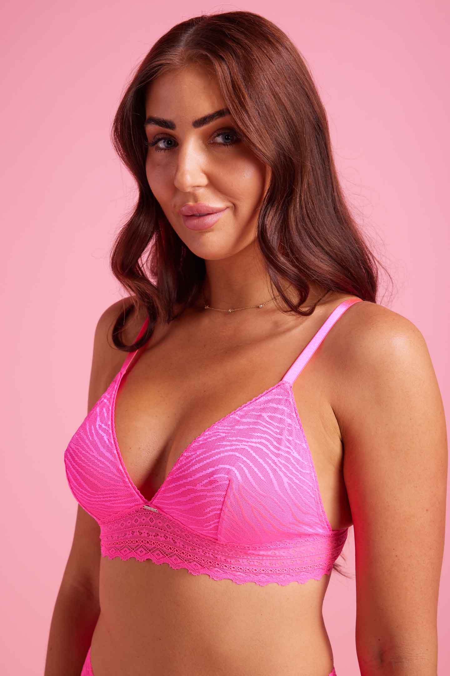 Luxe Lace Bralette Knockout Pink