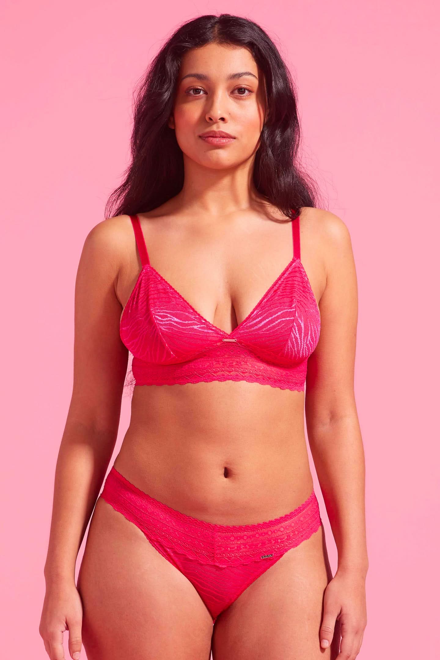 Luxe Lace Bikini Brief Pink
