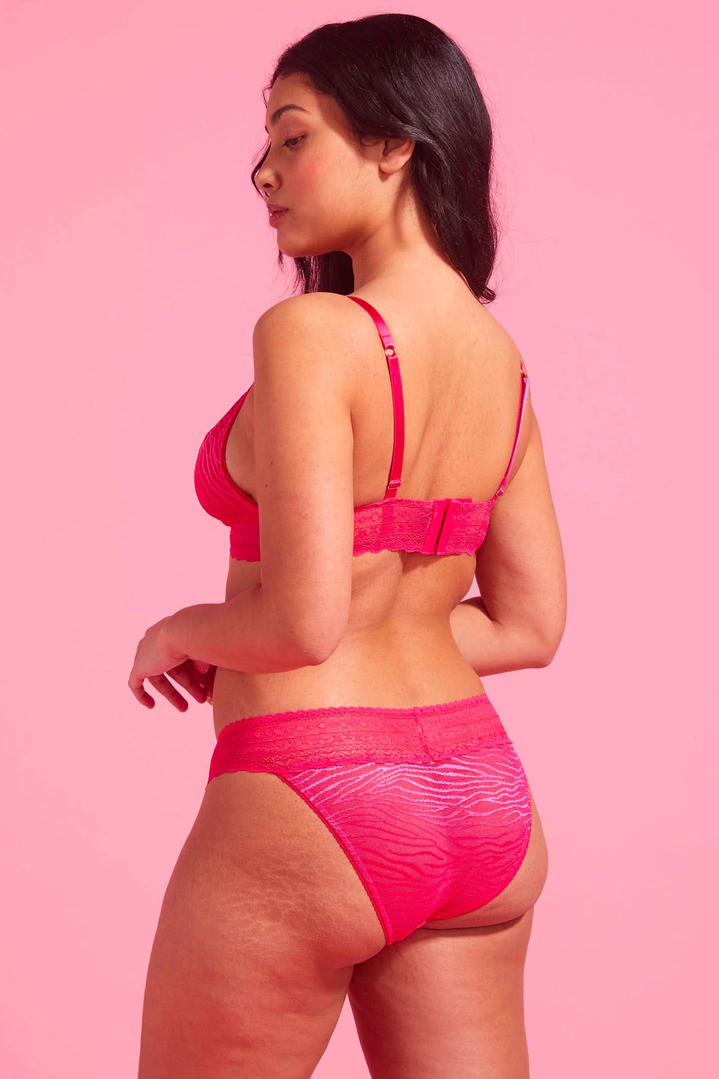Luxe Lace Bikini Brief Pink