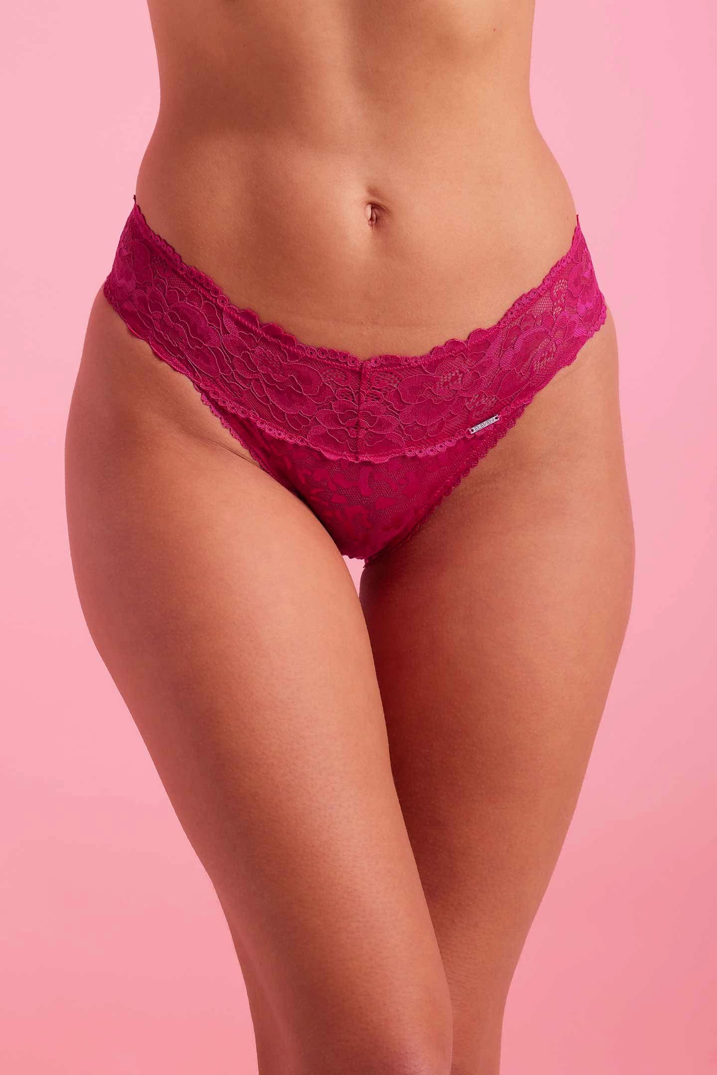 Ava Lace Bikini Brief Cherry