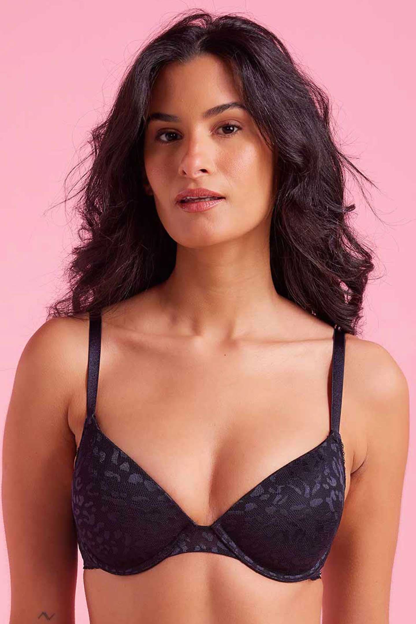 Ava Lace Demi Cup Bra Black