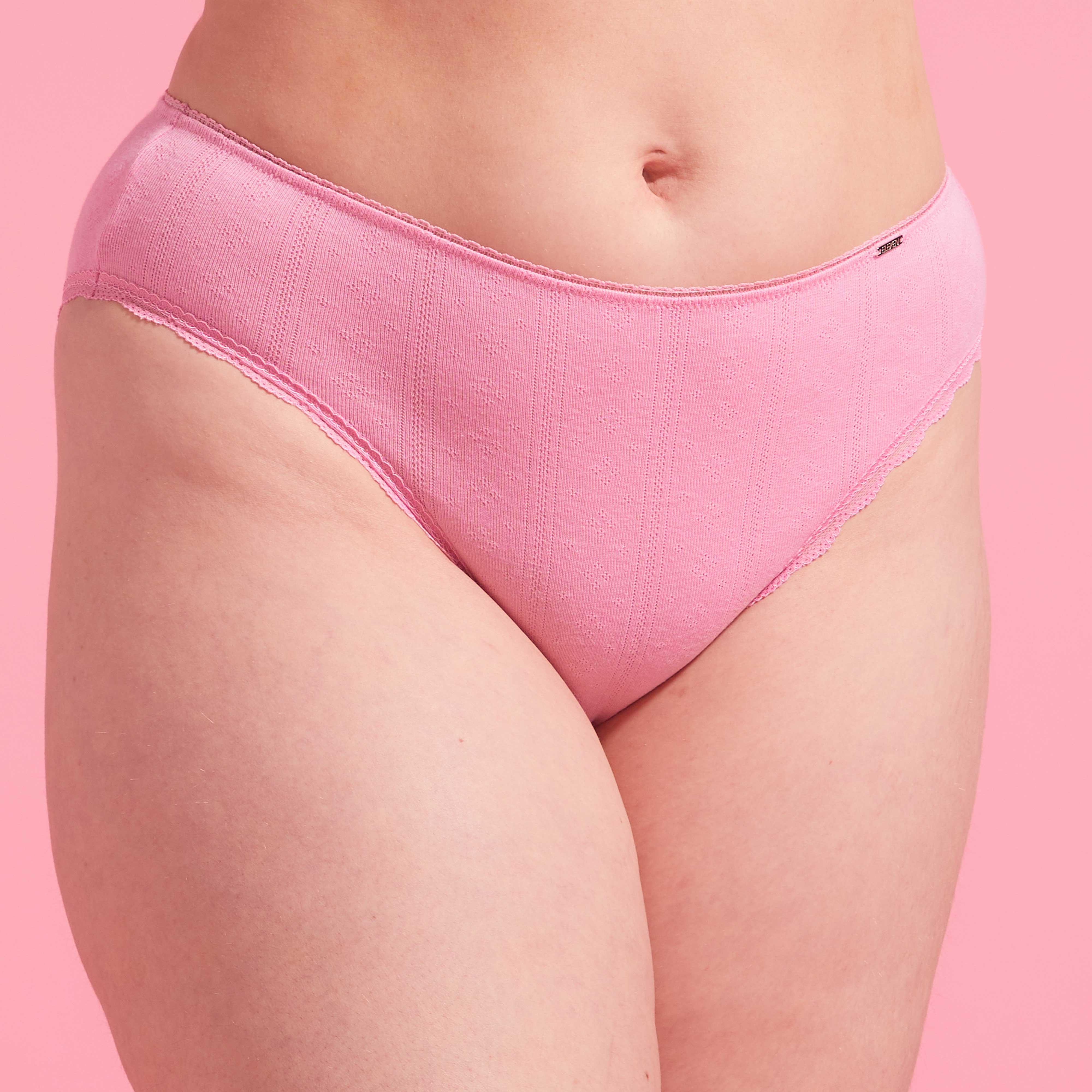 Charlotte Cotton High Waist Bikini Brief Pink