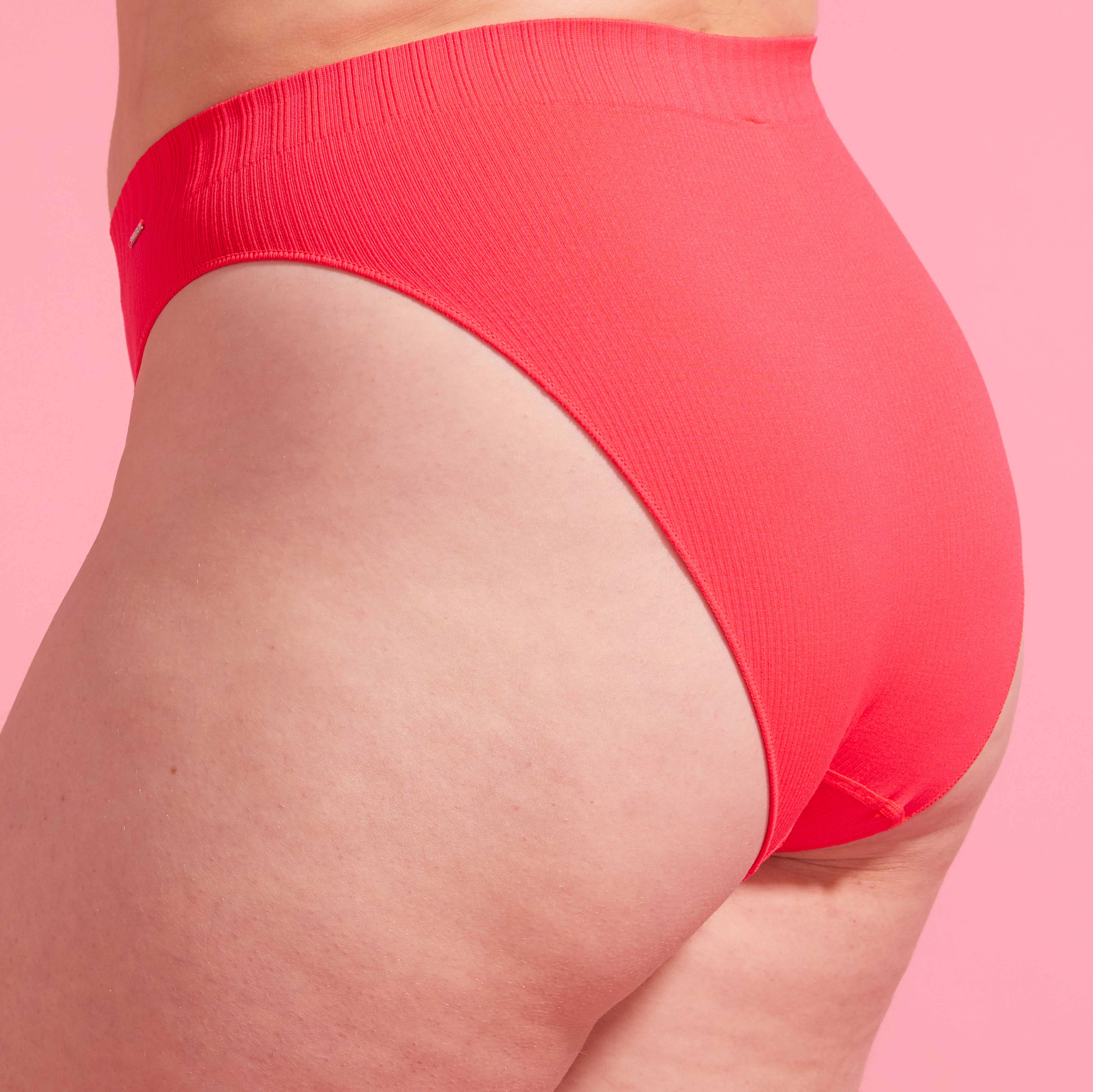 Ivy Ribbed High Waist Bikini Brief Coral