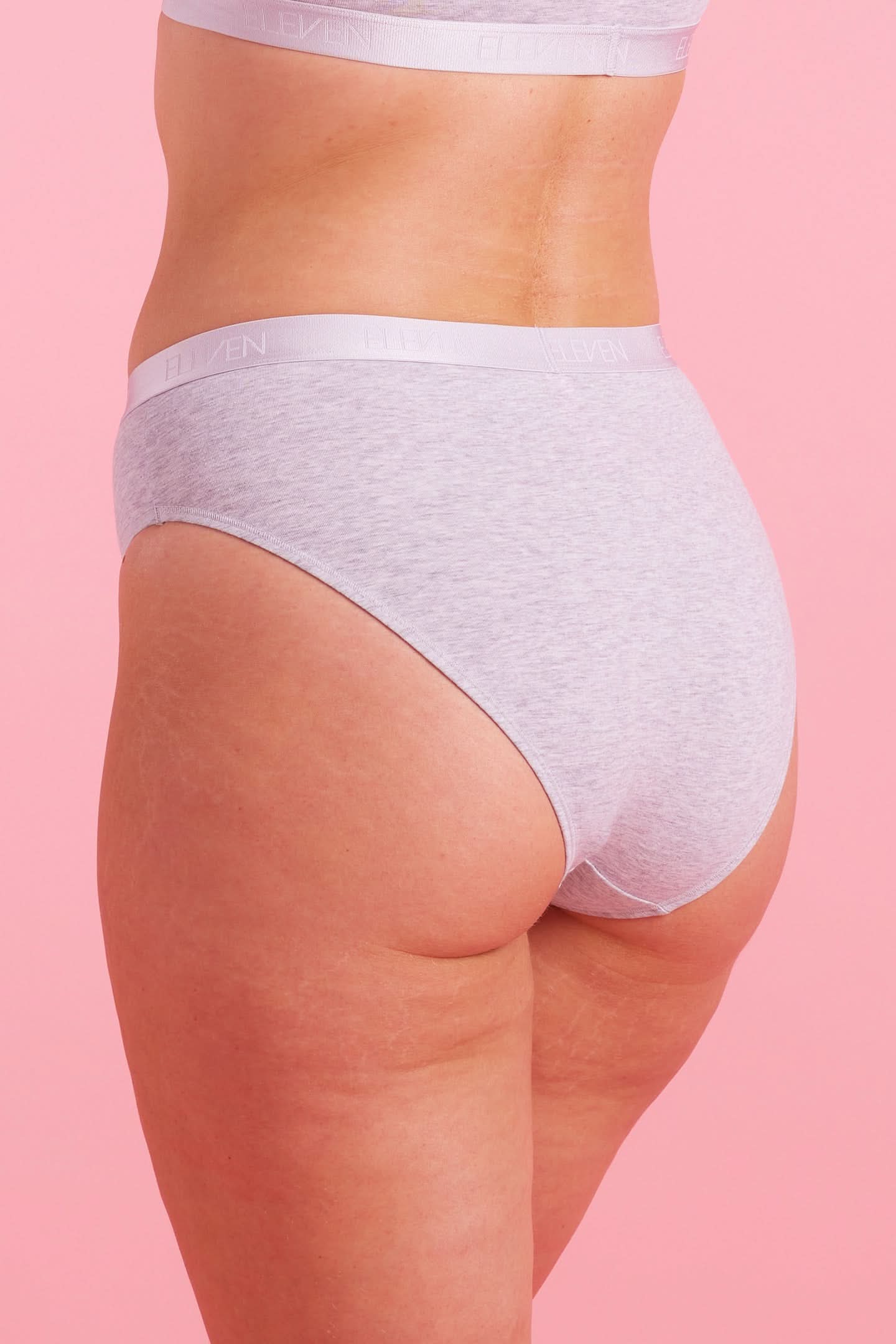 Lily Cotton High Waist Bikini Brief Grey
