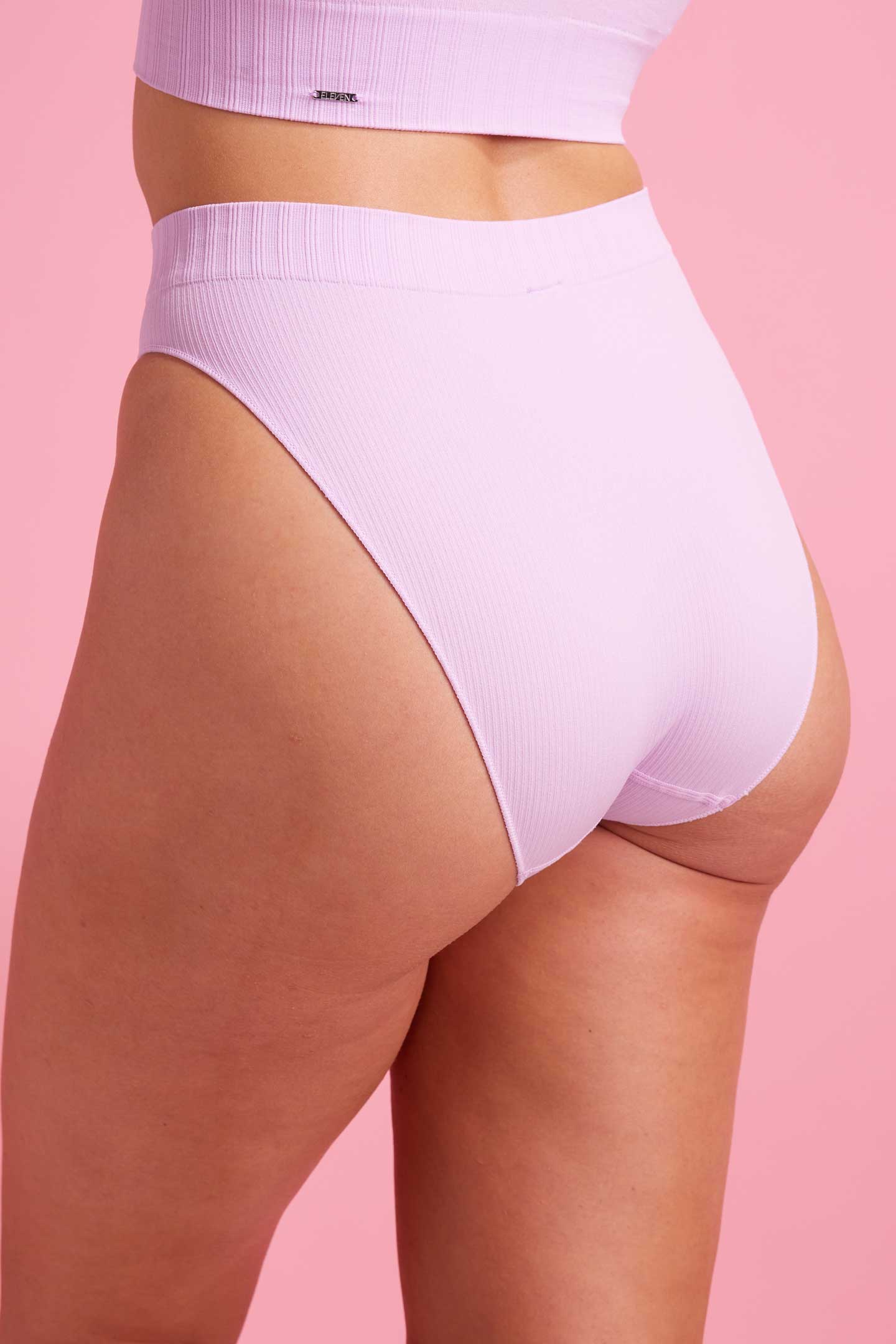 Ivy Ribbed High Waist Bikini Brief Orchid