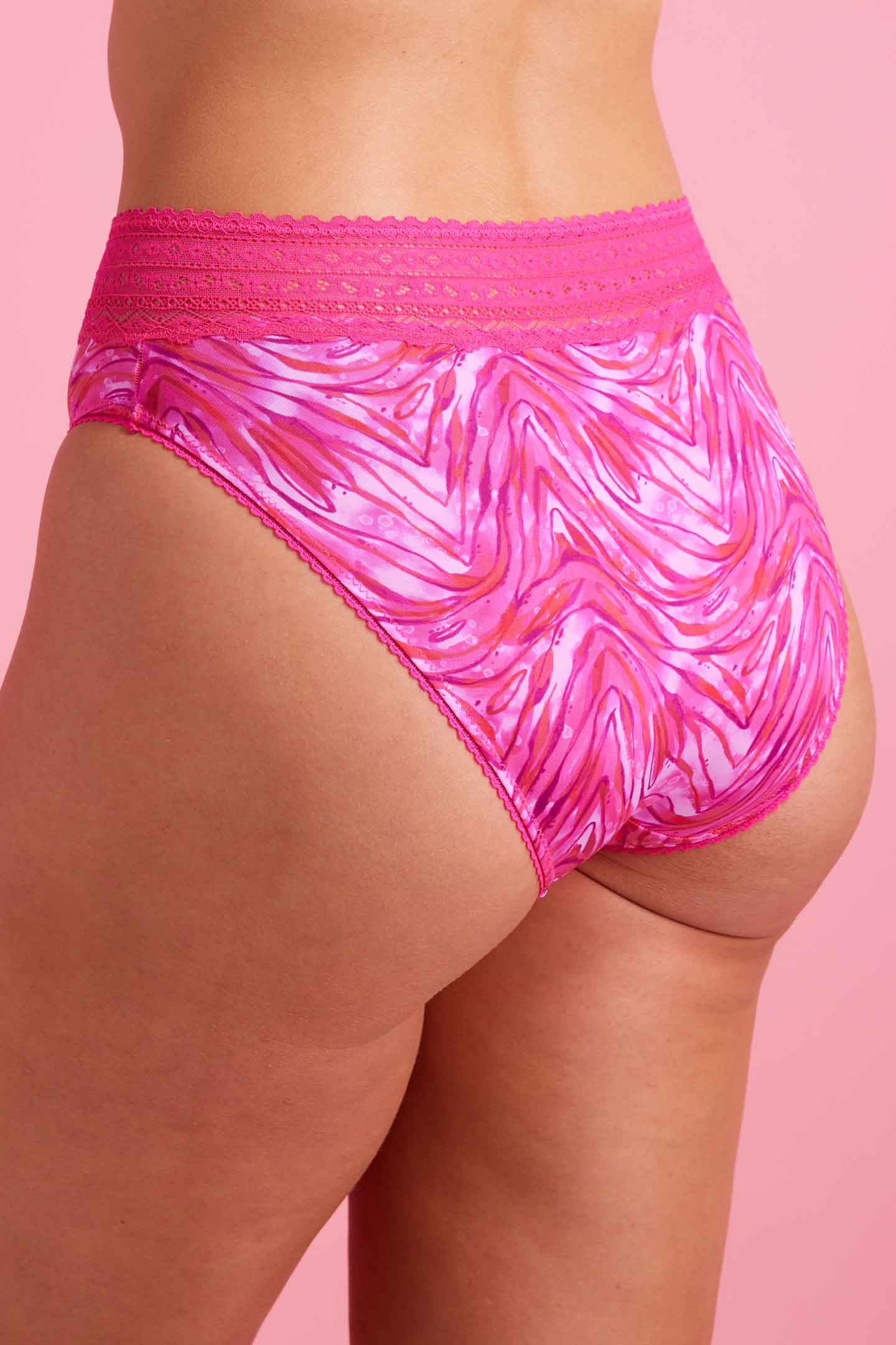Luxe Microfiber High Waist Bikini Pink Zebra