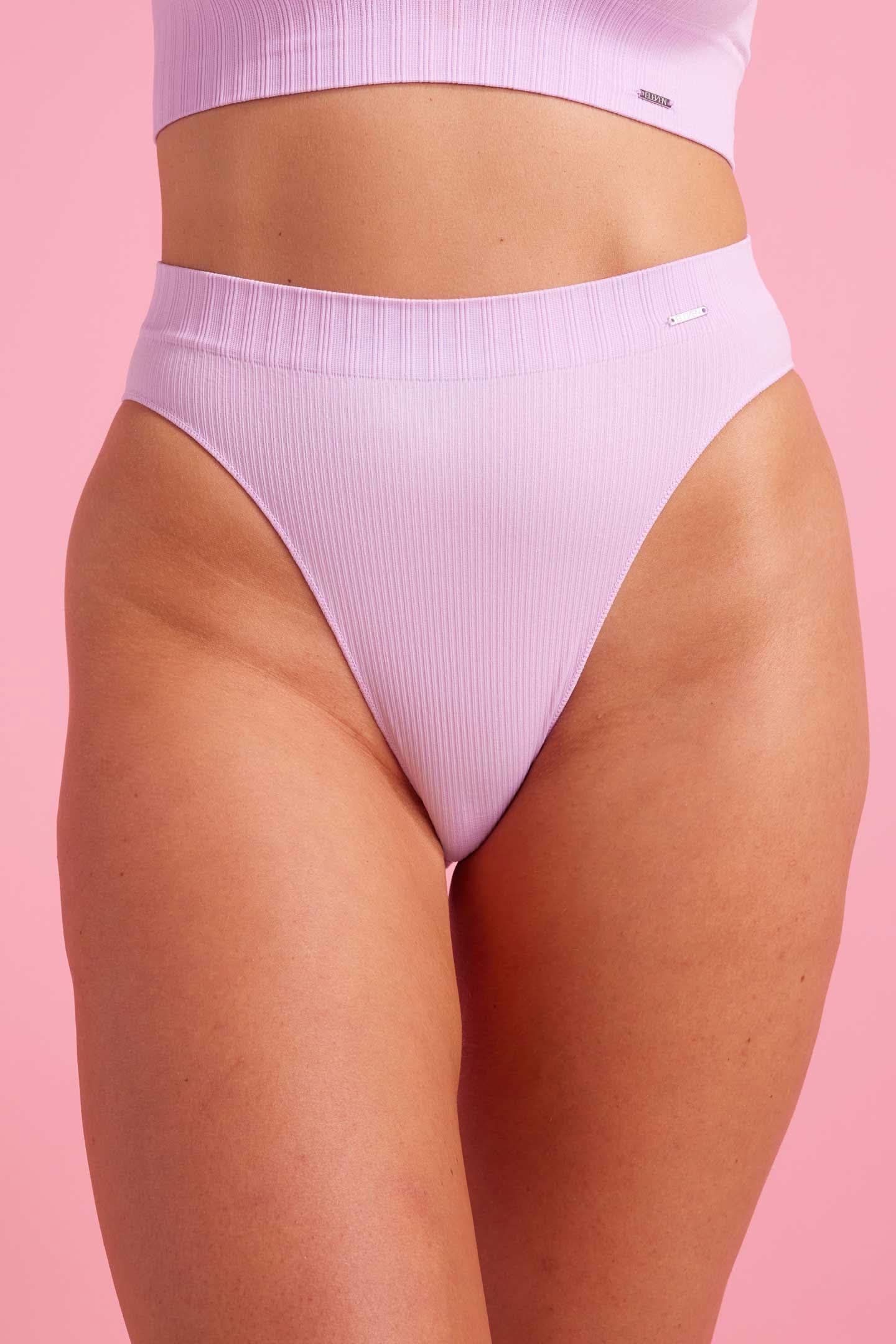 Ivy Ribbed High Waist Bikini Brief Orchid