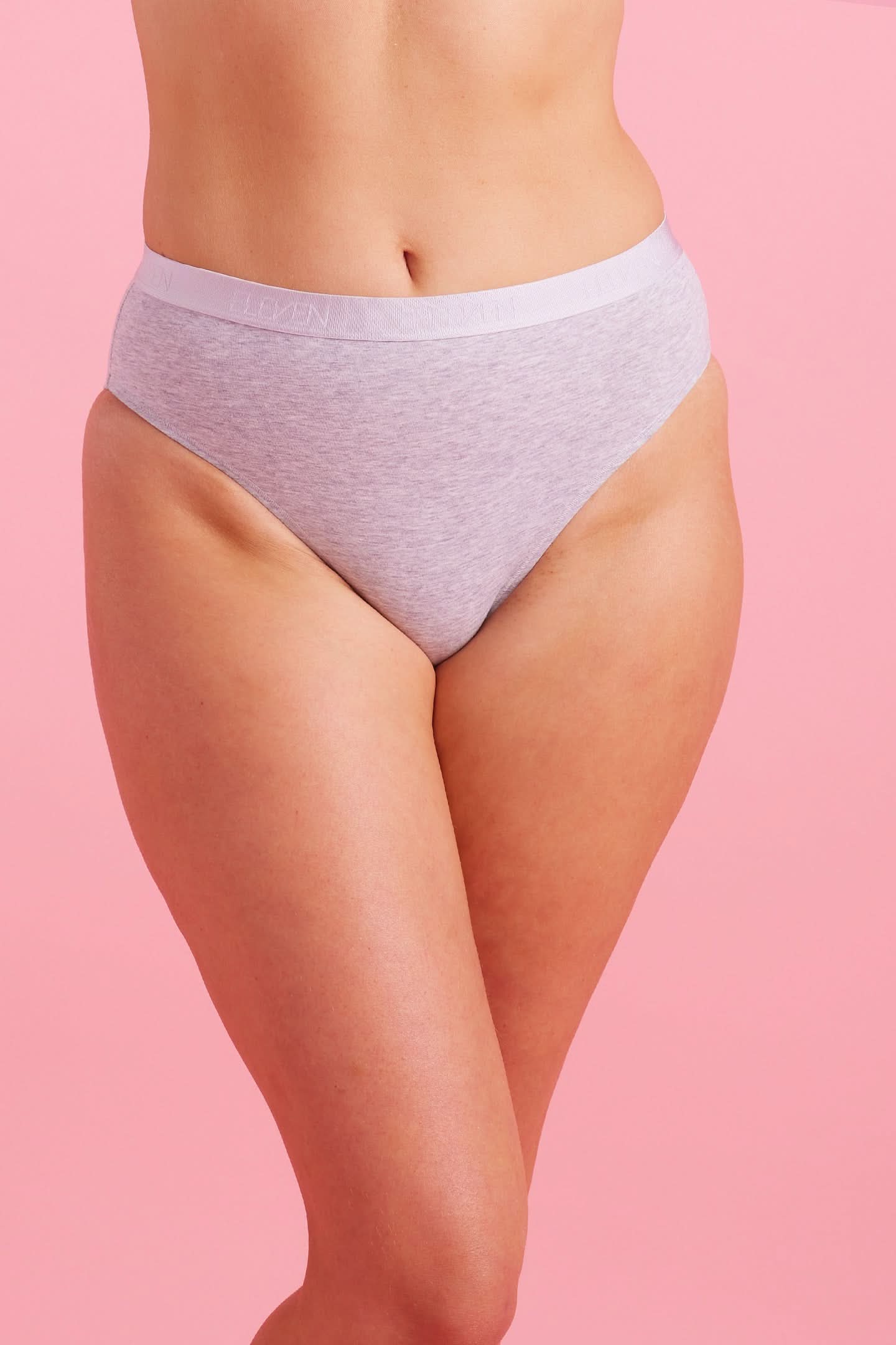 Lily Cotton High Waist Bikini Brief Grey