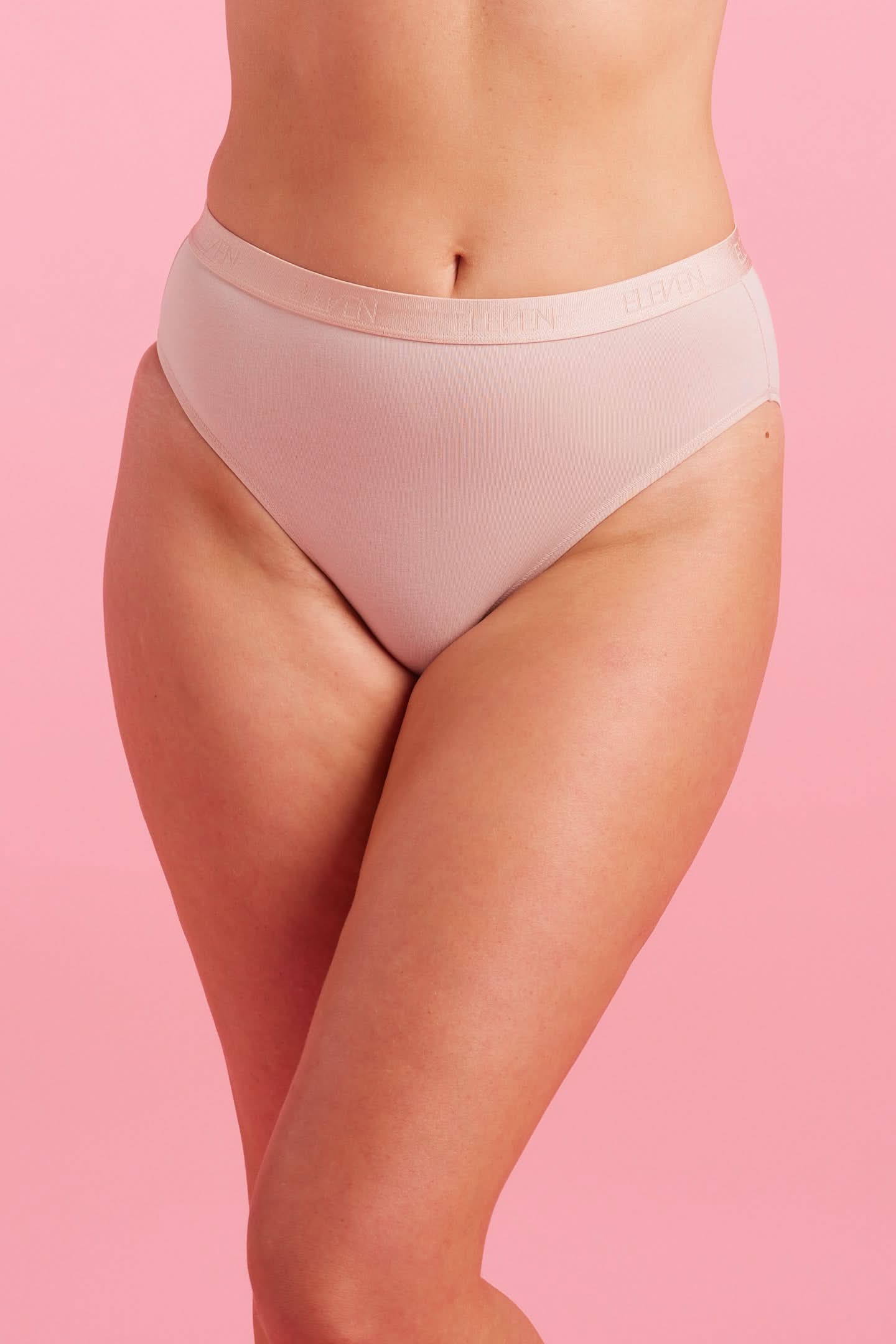 Lily Cotton High Waist Bikini Brief Taupe