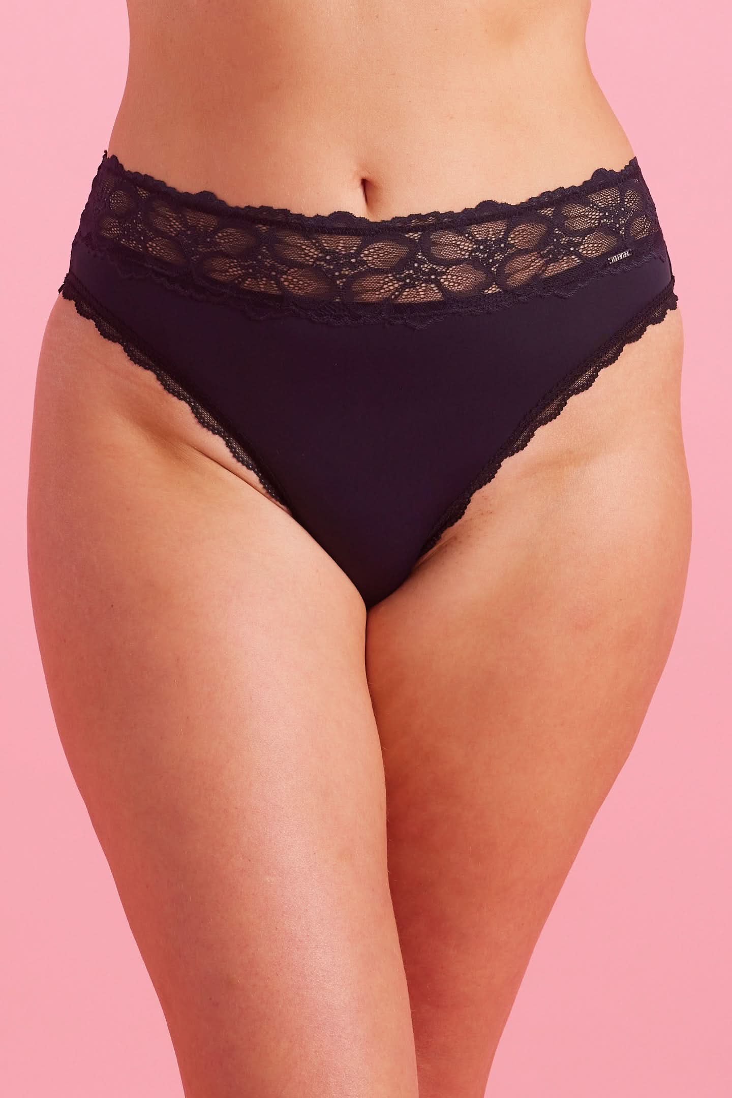 Chloe Microfiber High Waist Bikini Brief Black