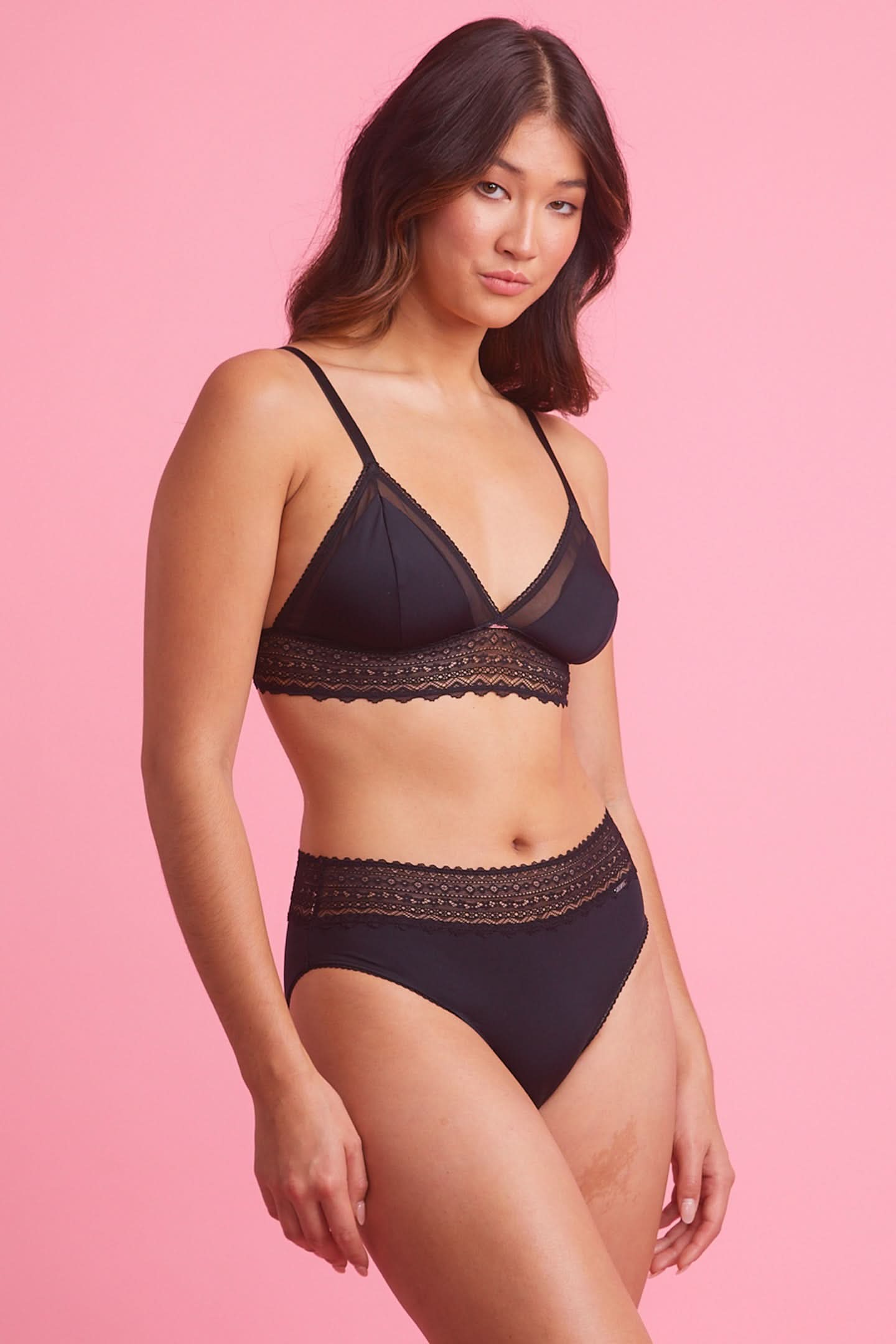 Luxe Microfiber High Waist Bikini Brief Black