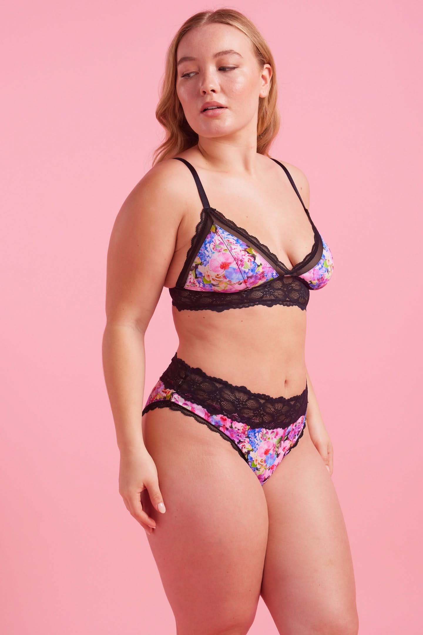 Chloe Microfiber High Waist Bikini Brief Floral