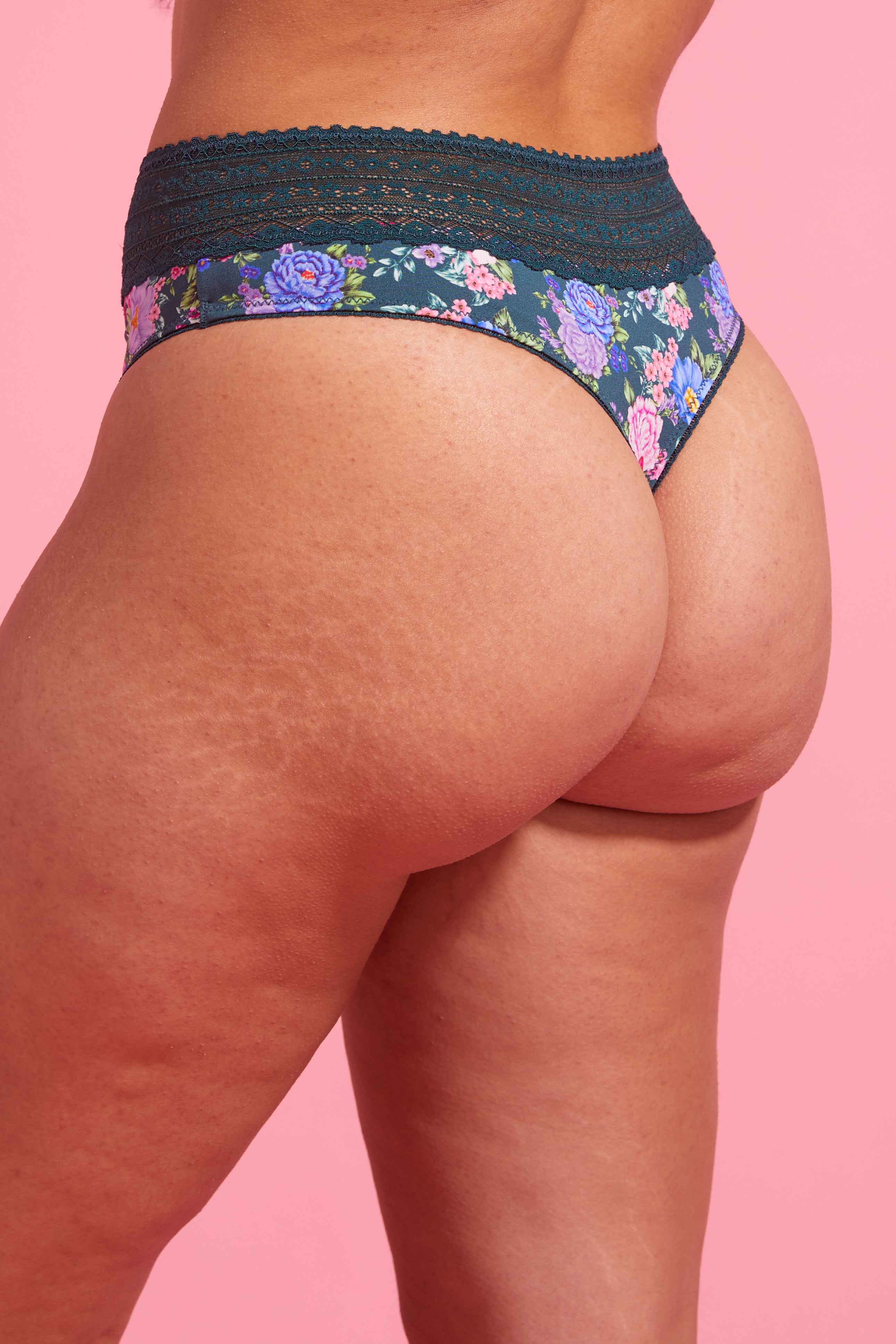 Luxe Microfiber High Waist G-String Floral