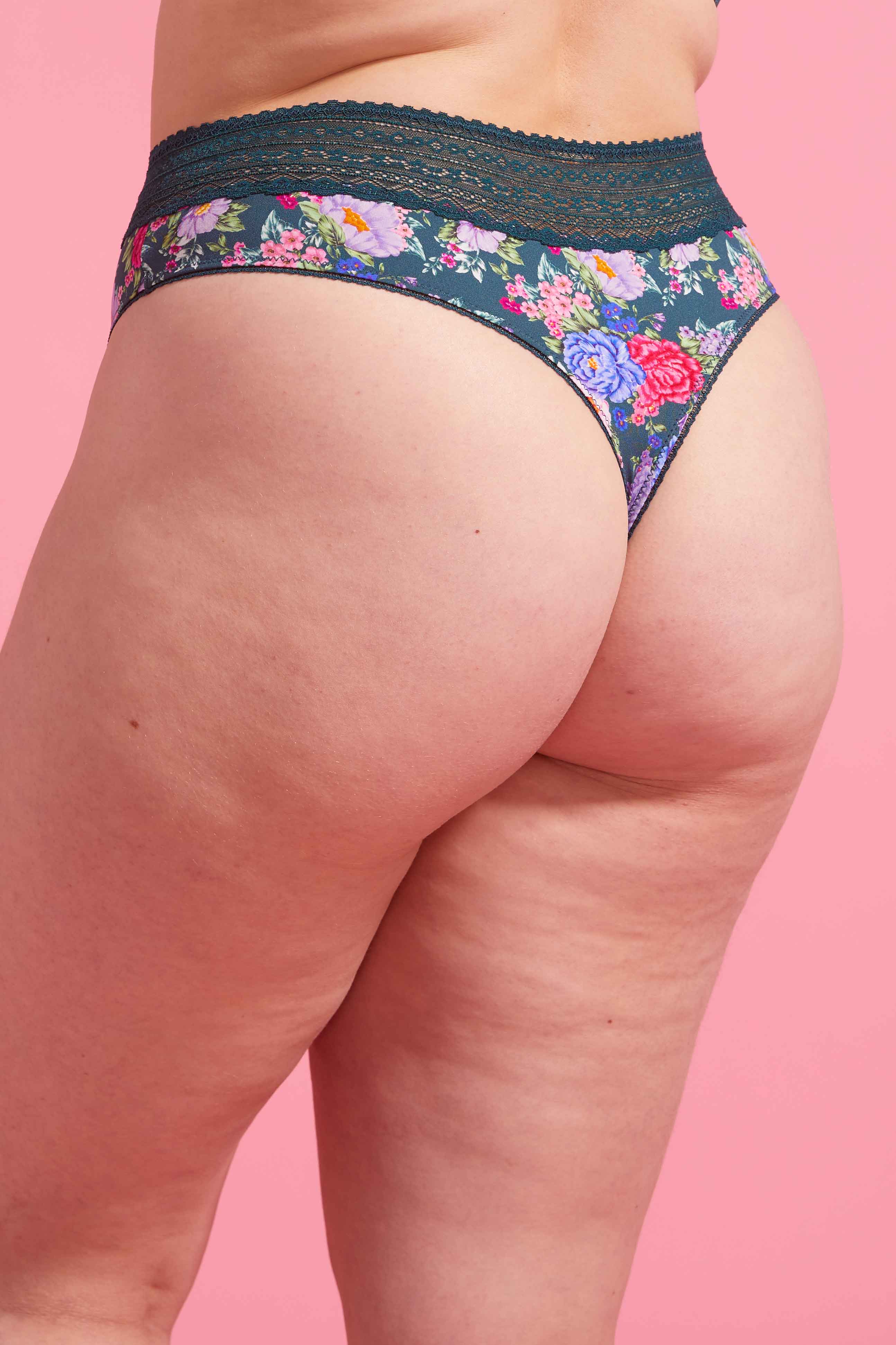Luxe Microfiber High Waist G-String Floral
