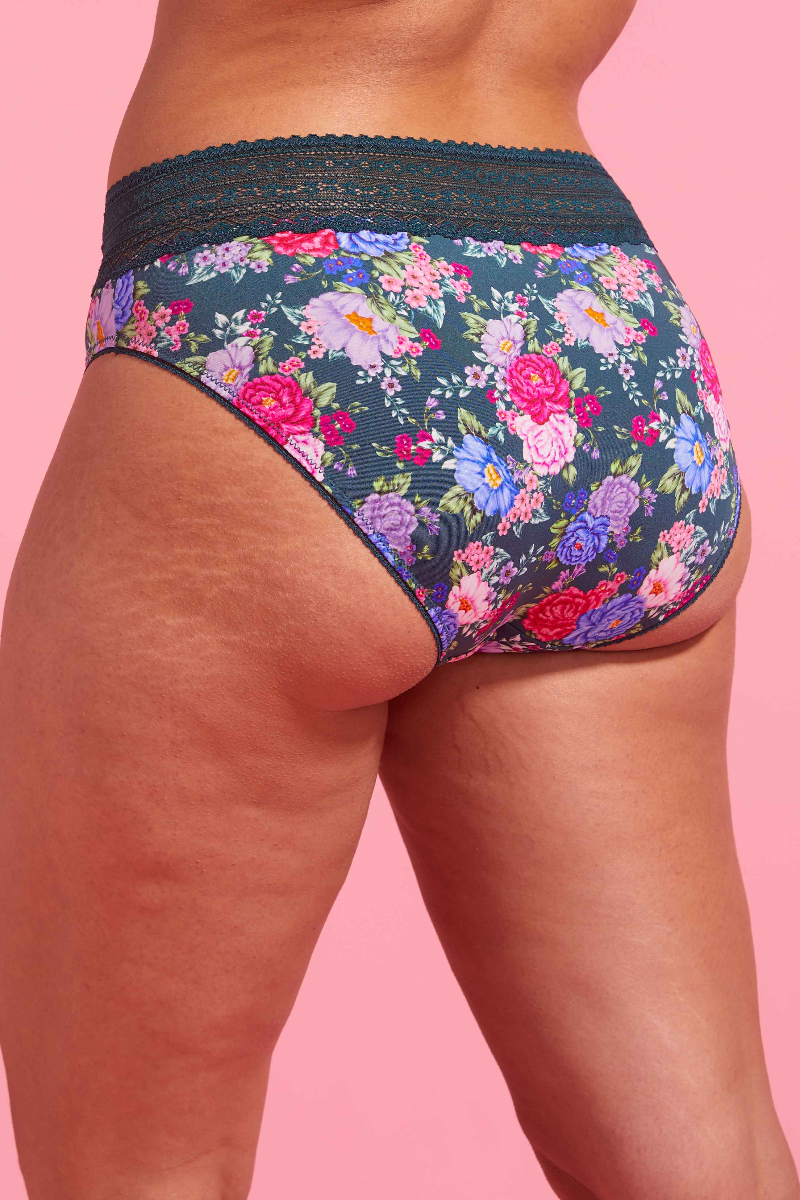 Luxe Microfiber High Waist Bikini Brief Floral