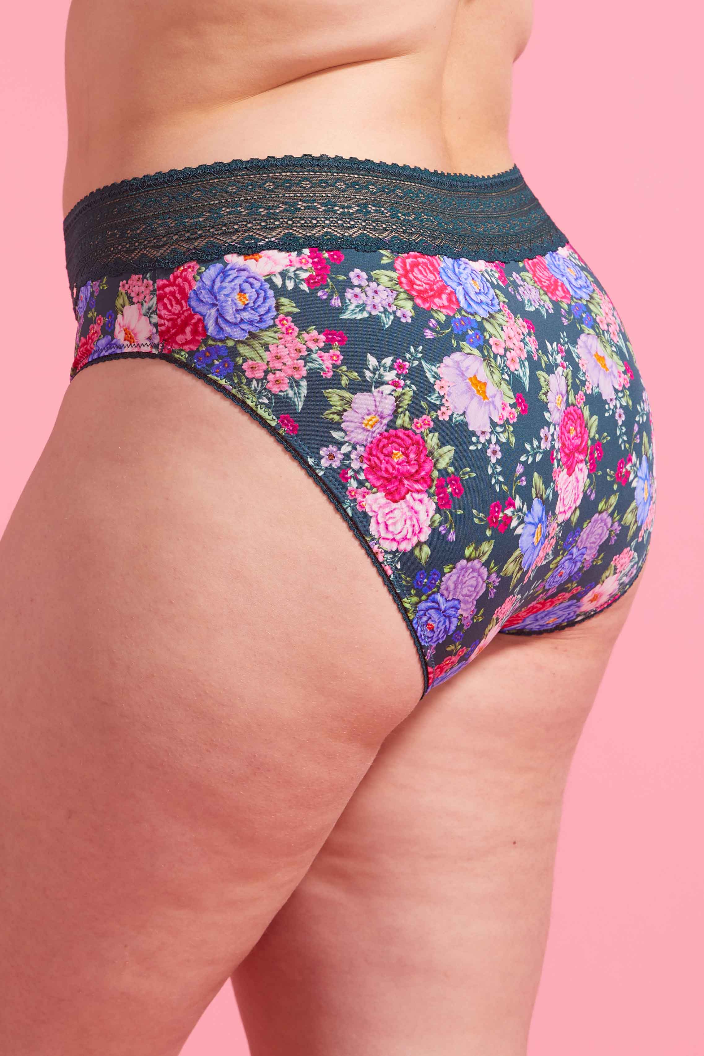 Luxe Microfiber High Waist Bikini Brief Floral
