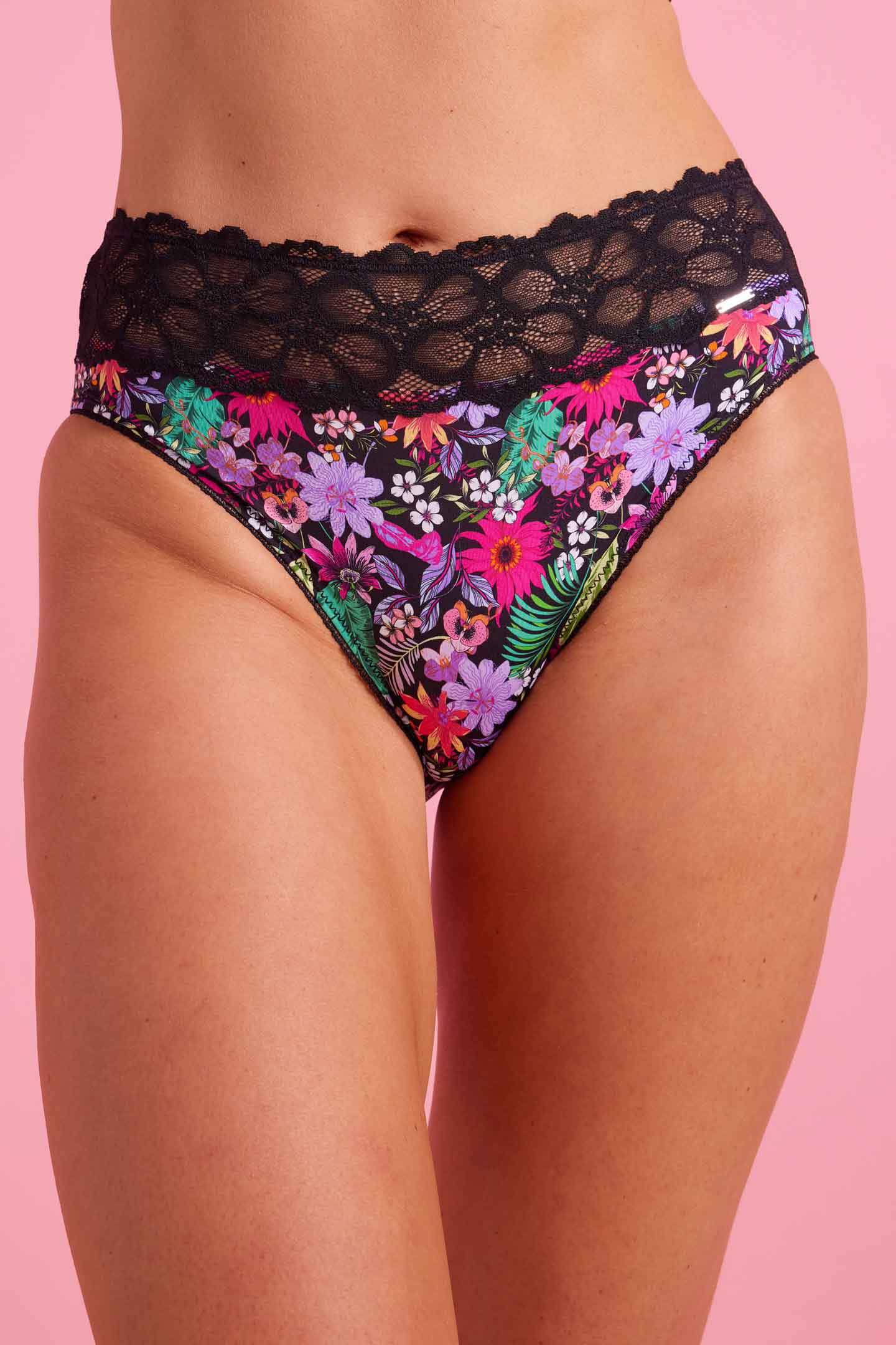 Chloe Microfiber High Waist G-String Tropical