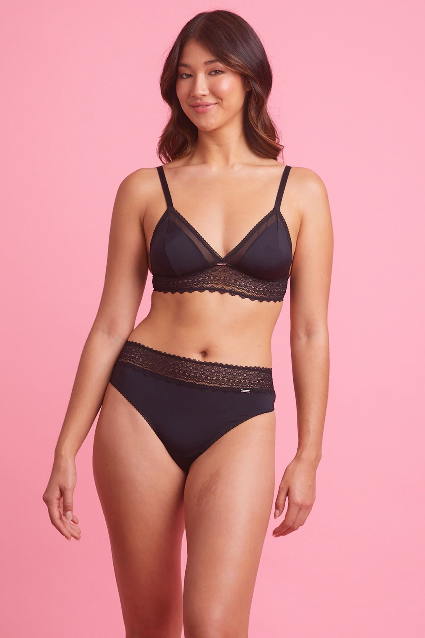 Luxe Microfiber High Waist G-String Black
