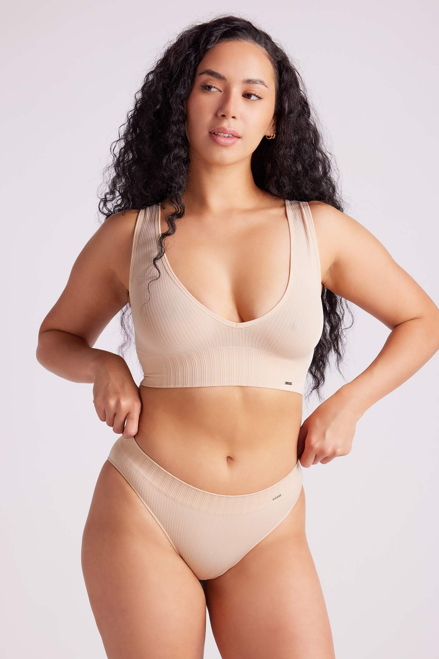 Ivy Ribbed Brazilian Taupe