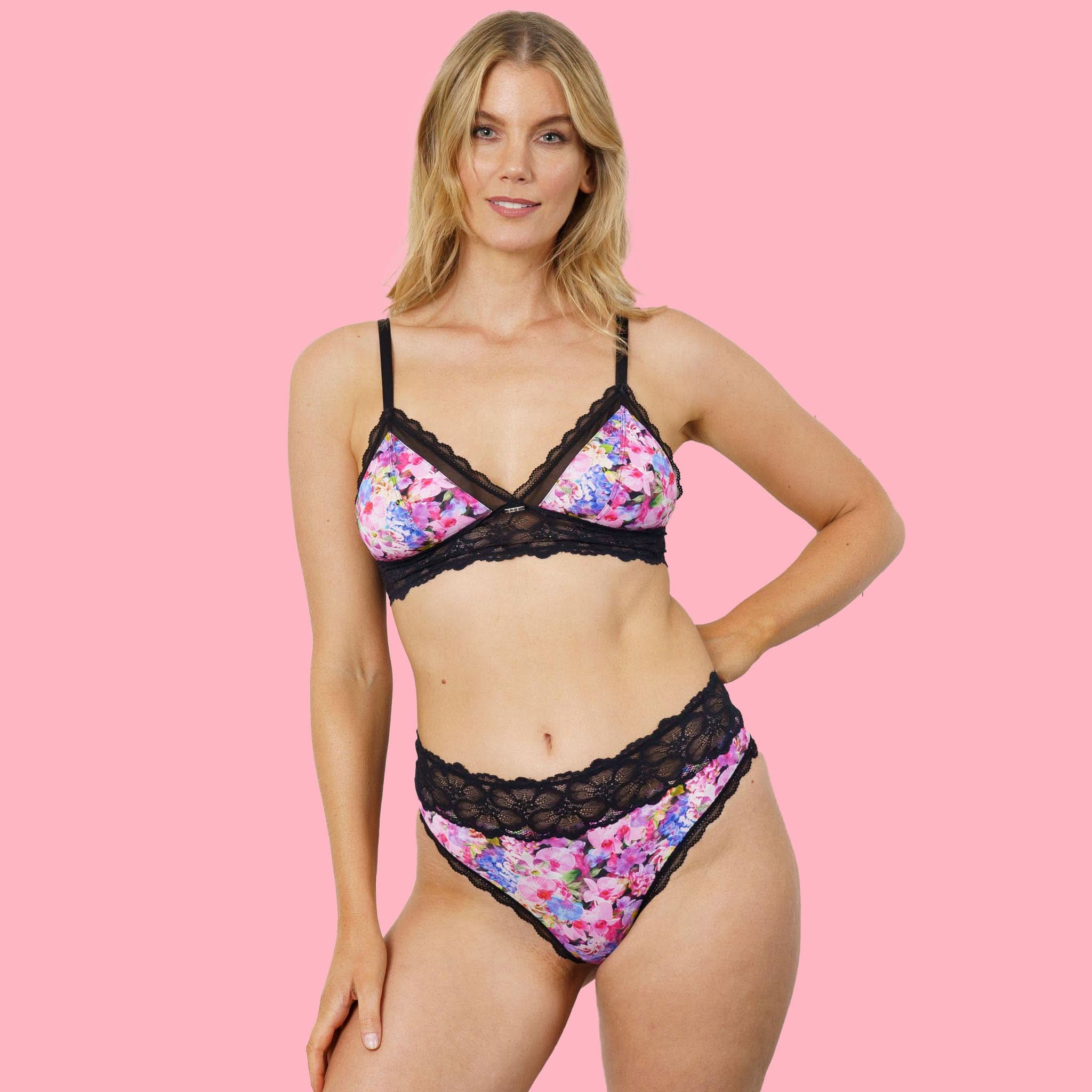 Chloe Microfiber High Waist Bikini Brief Floral