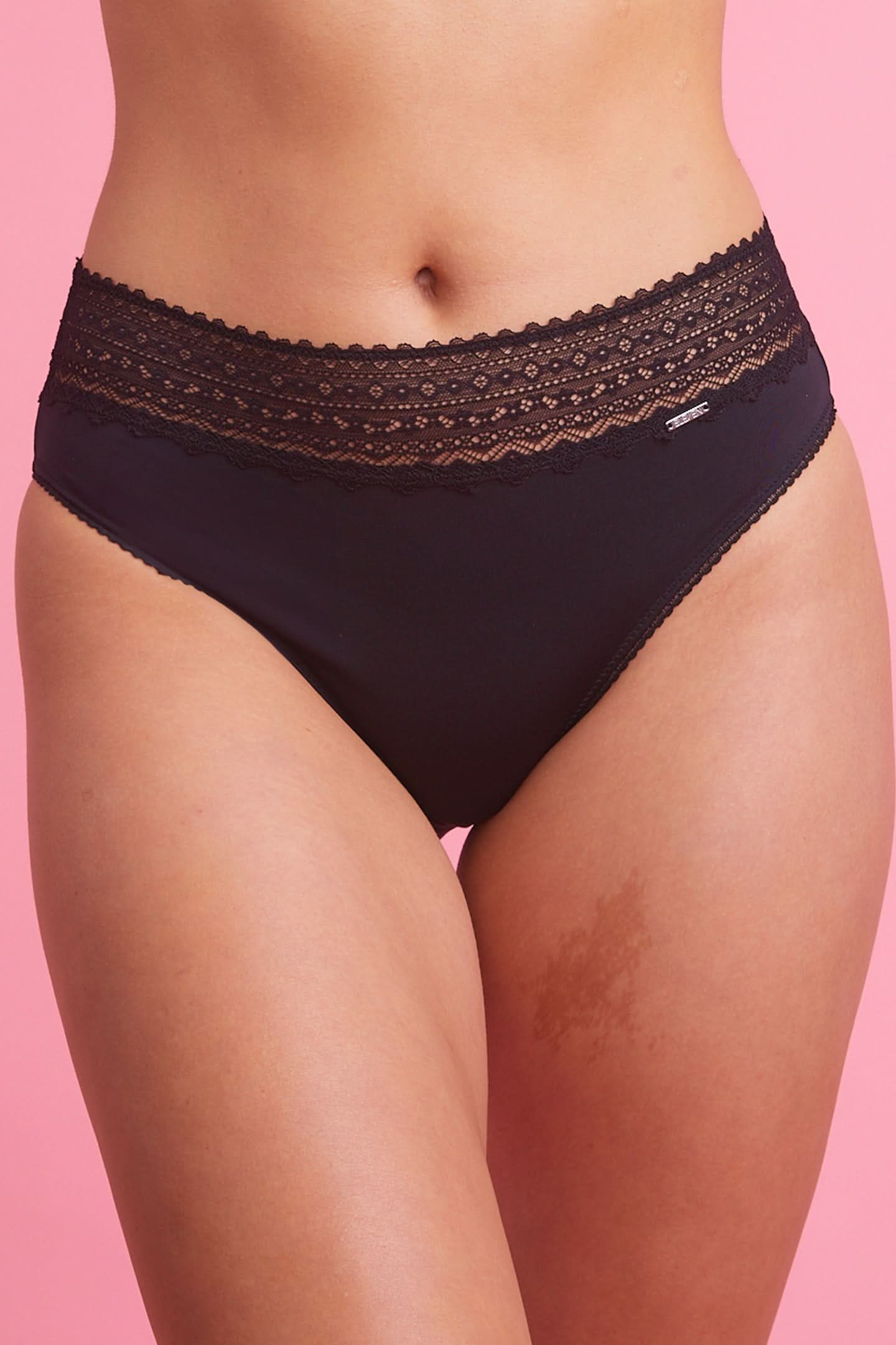 Luxe Microfiber High Waist Bikini Brief Black