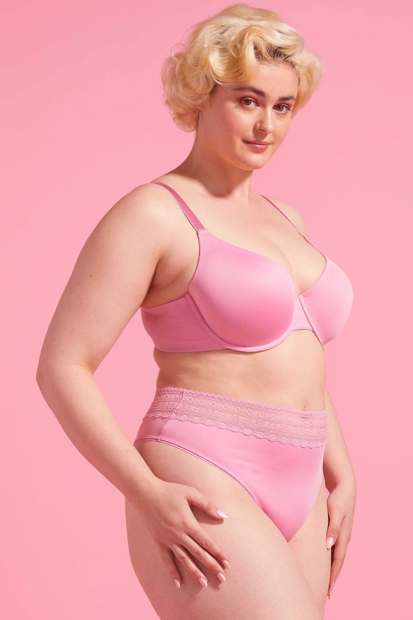 Luxe Microfiber High Waist G-String Pink