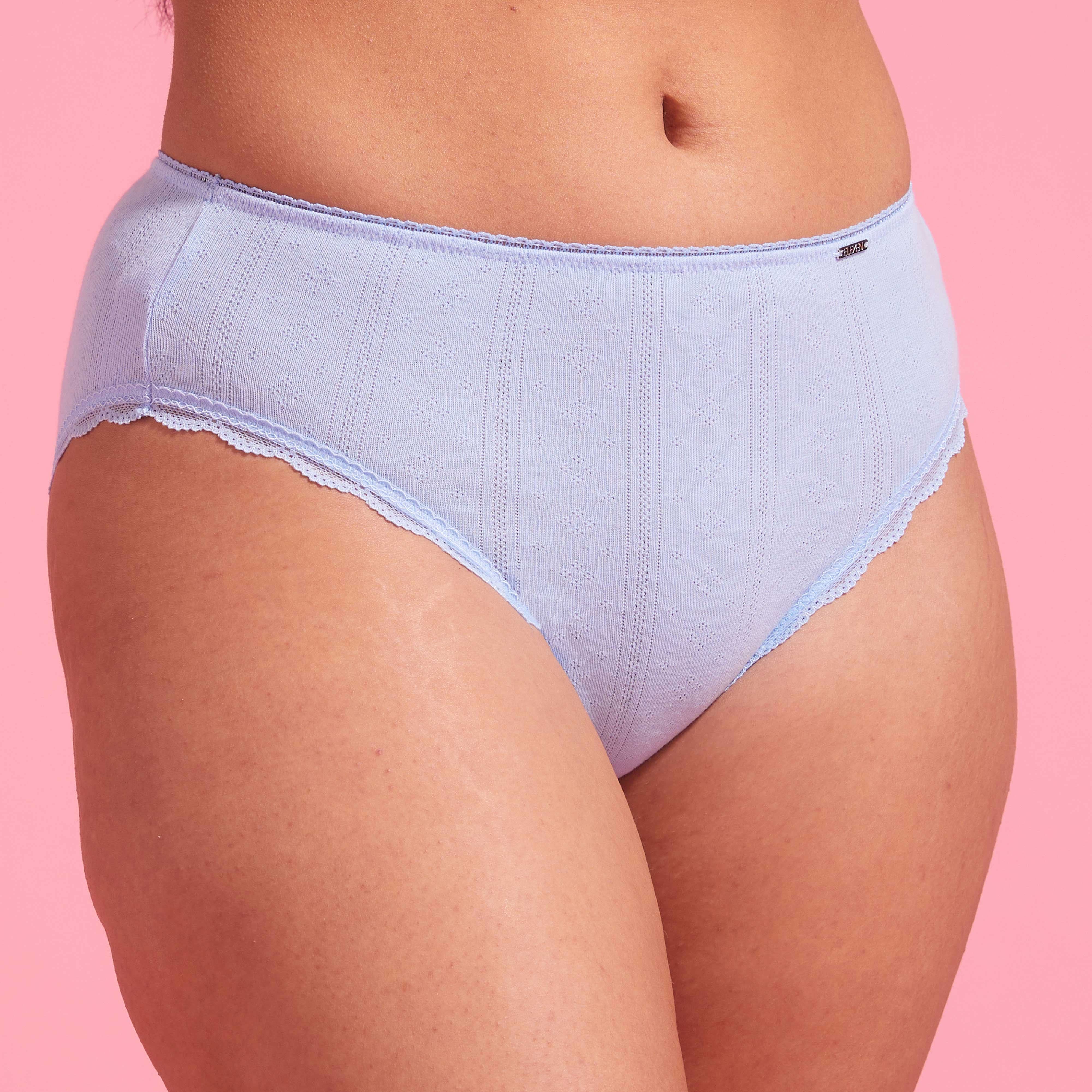 Charlotte Cotton High Waist Bikini Brief Blue