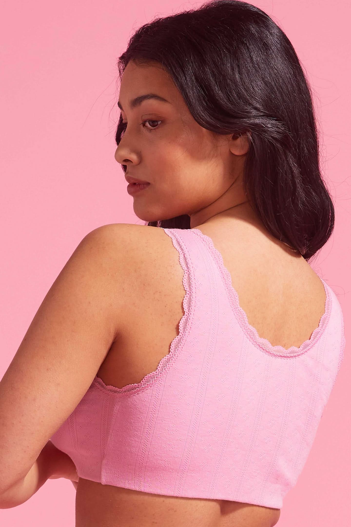 Charlotte Cotton Crop Top Pink