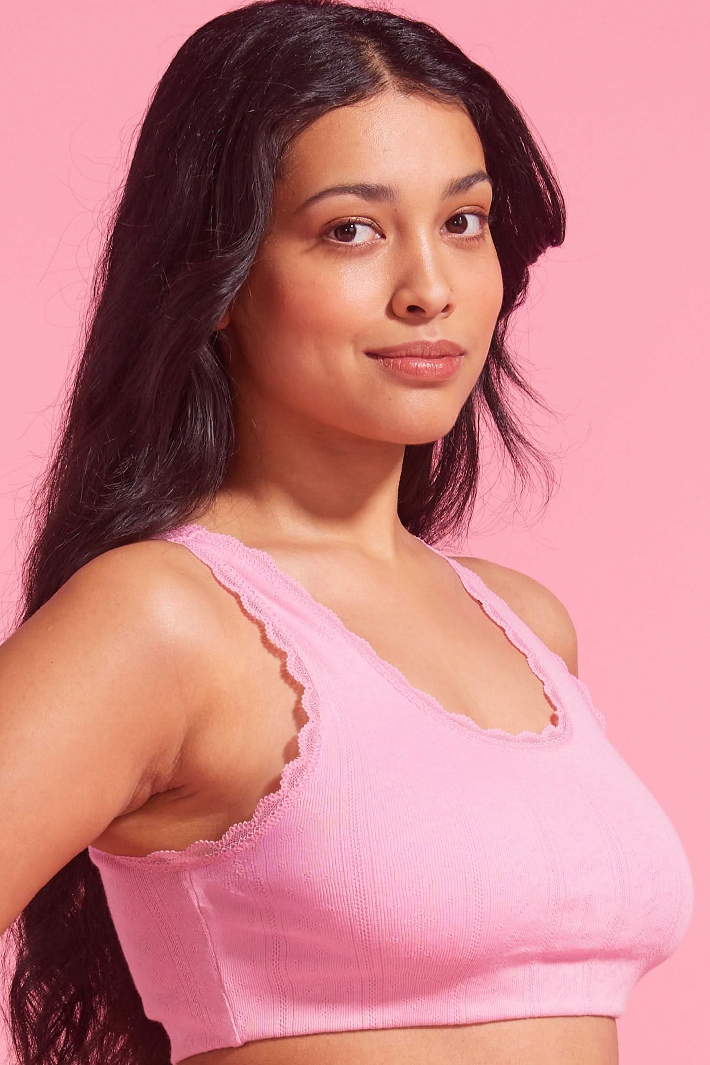 Charlotte Cotton Crop Top Pink